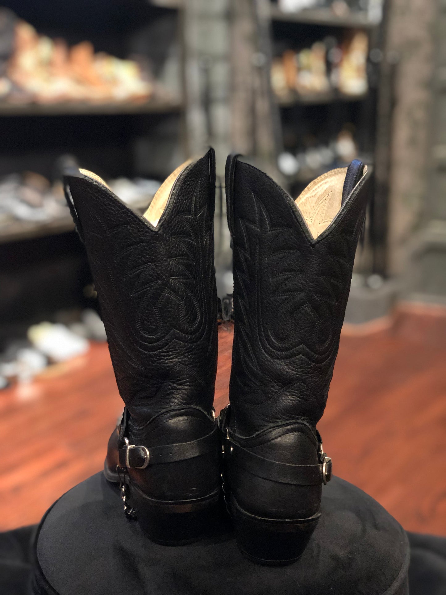 Durango Black Leather Strapped Cowboy Boots Size Women’s 8.5