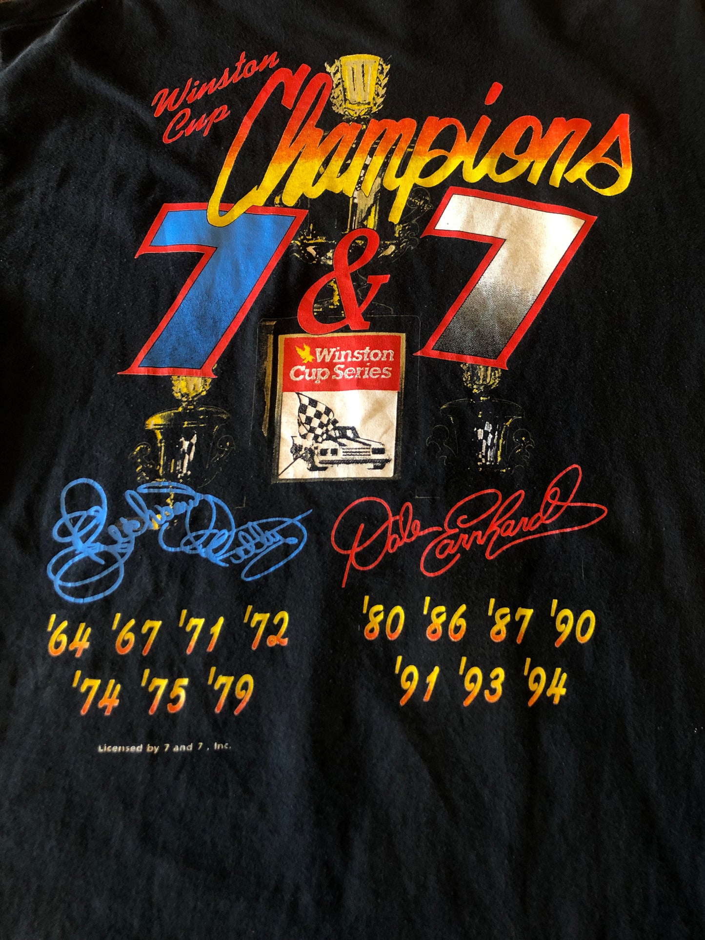 Vintage NASCAR Richard Petty/Dale Earnhardt Winston Cup Champions T-Shirt