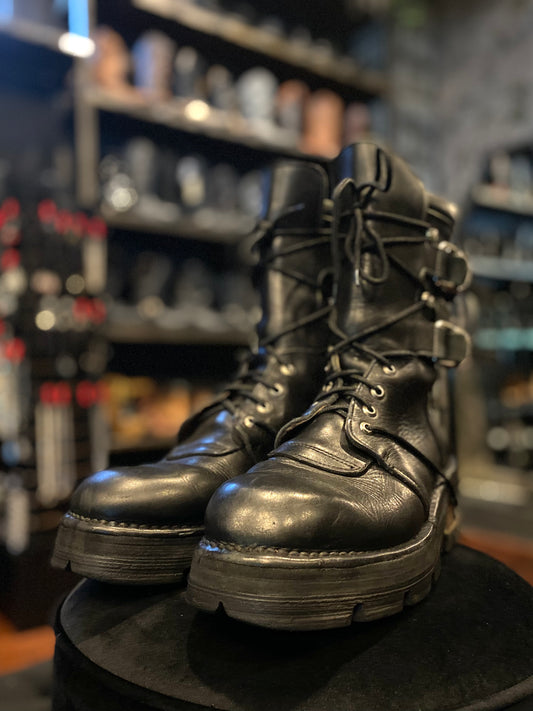 Vintage New Rock Double Buckle Corset Combo Boot