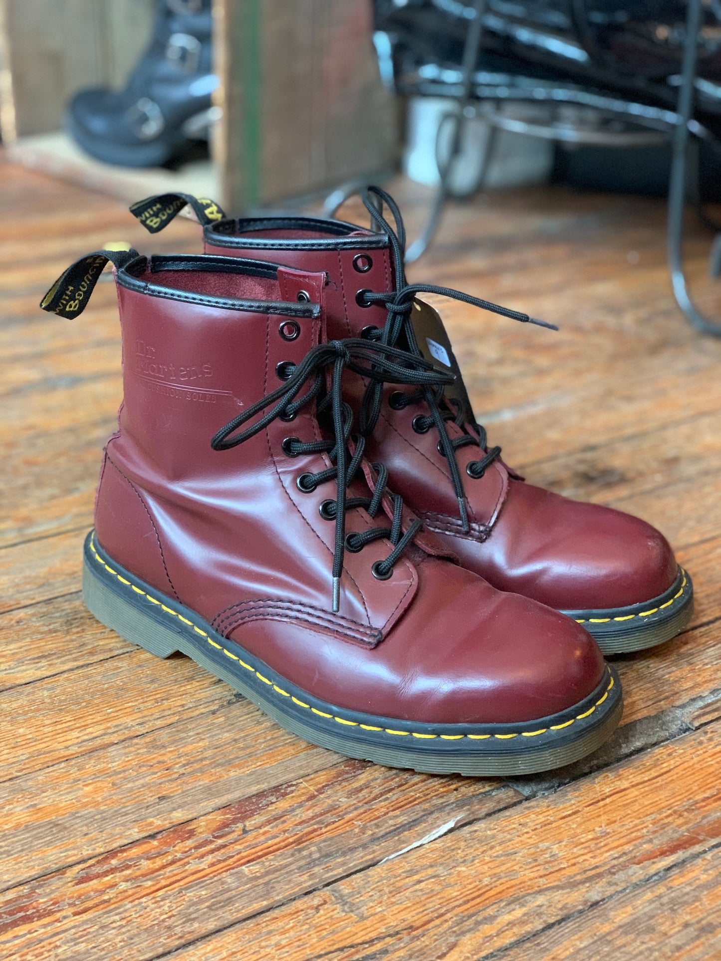 Classic Dr. Marten’s 1460 Smooth Leather Cherry Red Lace Up Boots