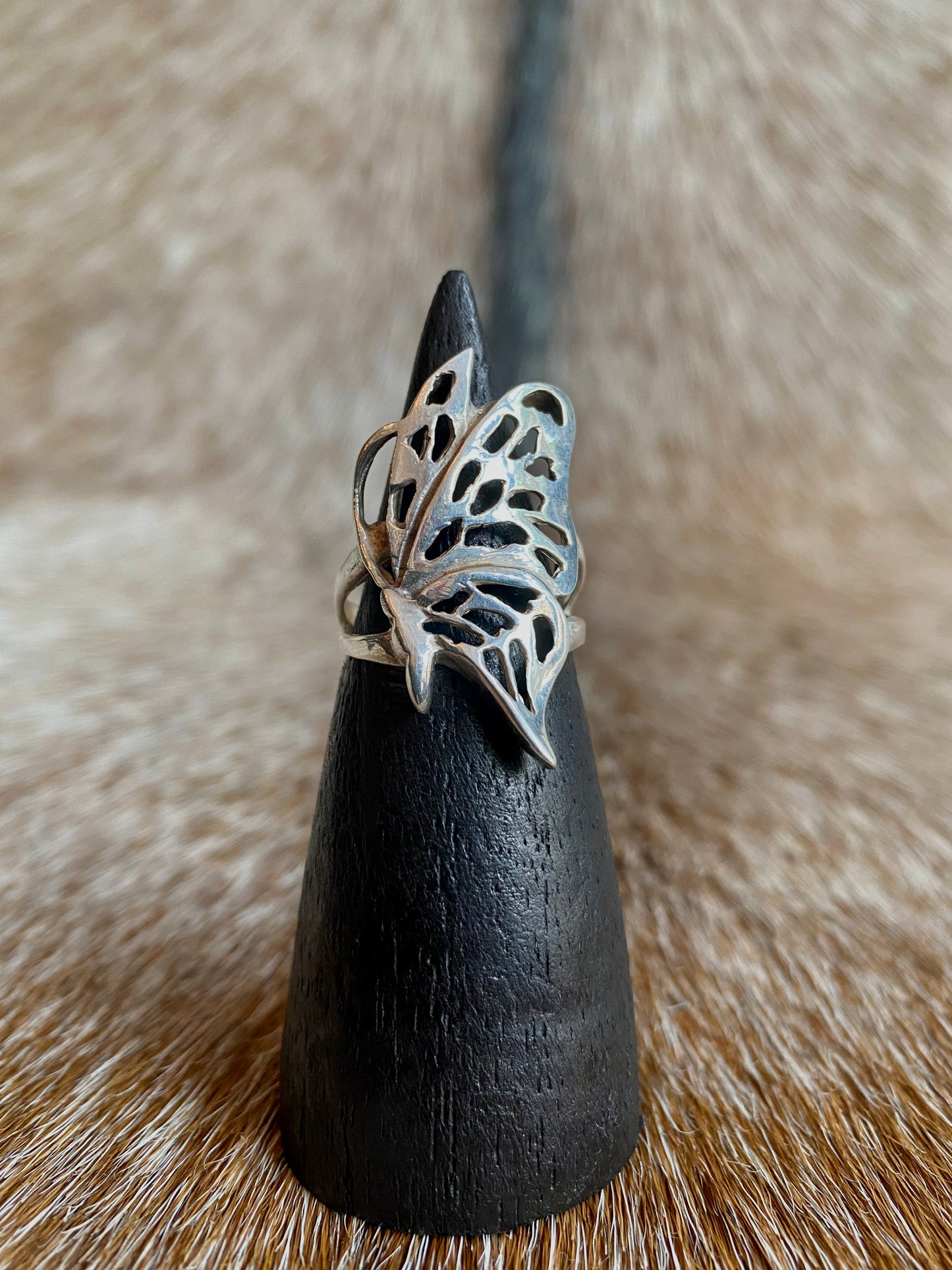 Vintage Sterling Silver Butterfly Ring