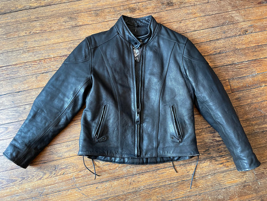 Vintage River Road Cafe Racer Leather Biker Jacket