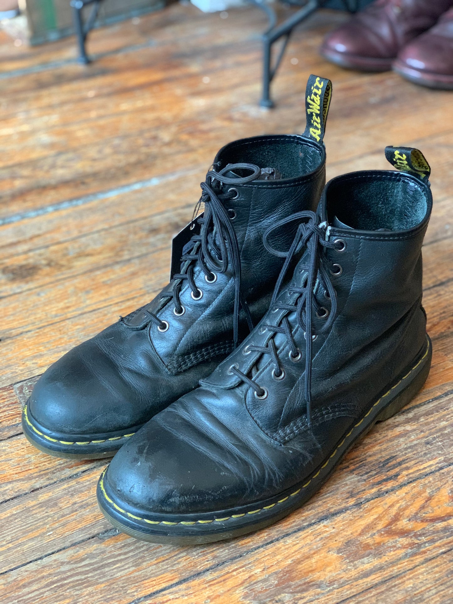 Black Leather 1460 Doc Martens Combat Boots
