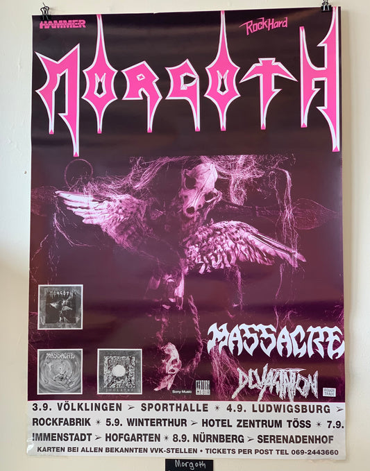 Vintage 1991 Morgoth Massacre Devastation Tour Promo Poster