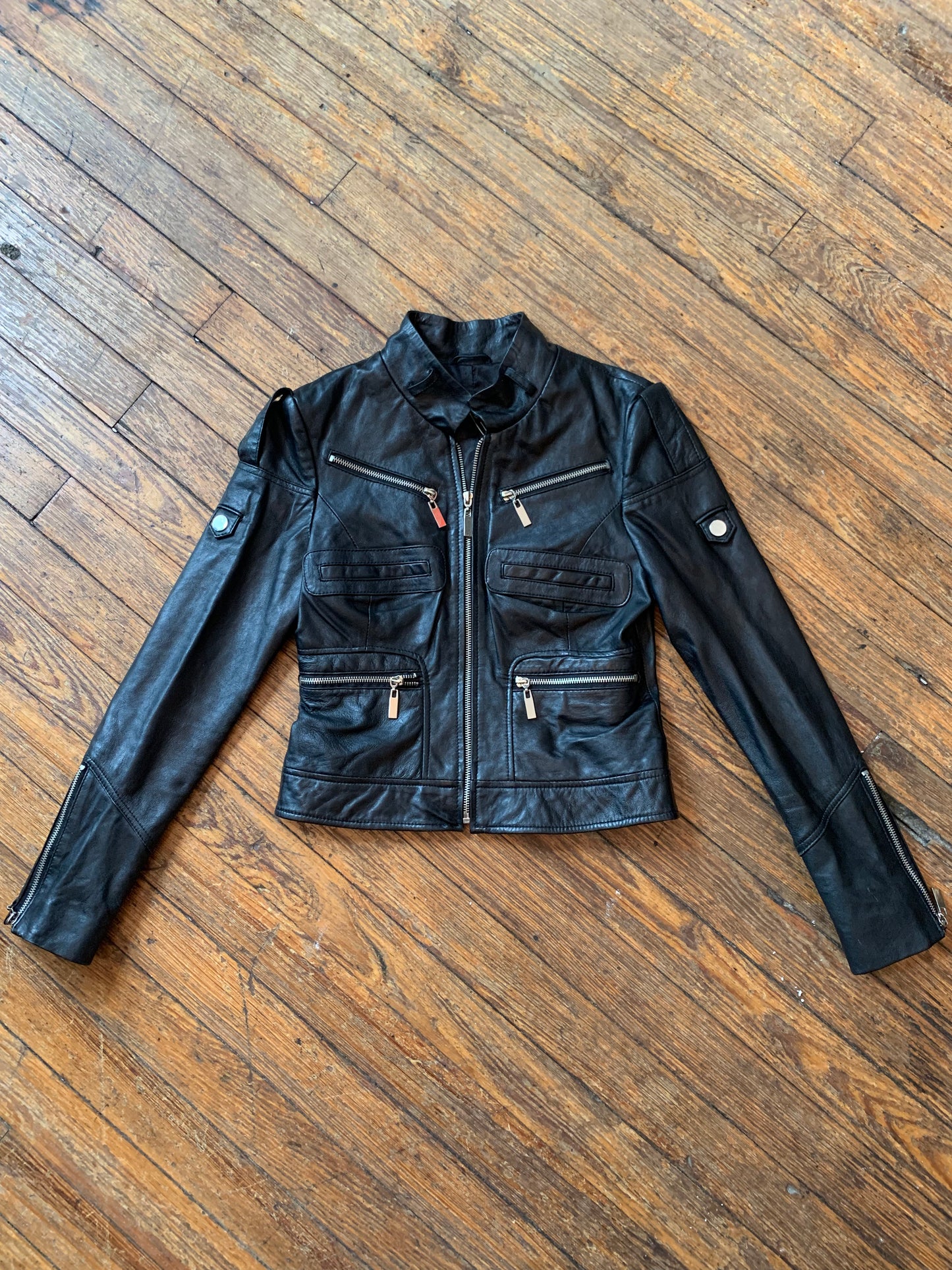 Bebe Black Leather Moto Jacket