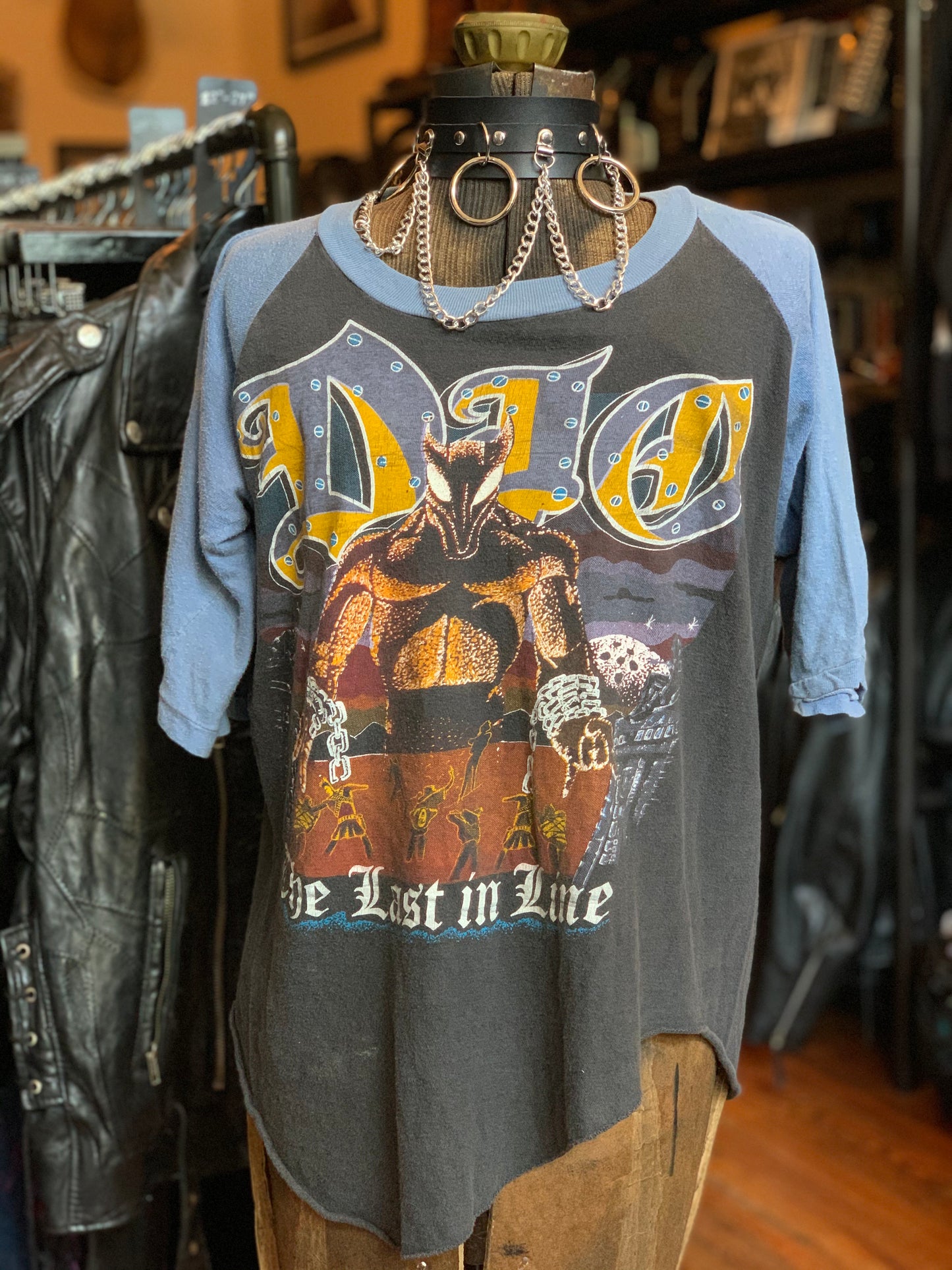 Rare Dio The Last In Line Beware The Temptations of Satan Raglan T-Shirt