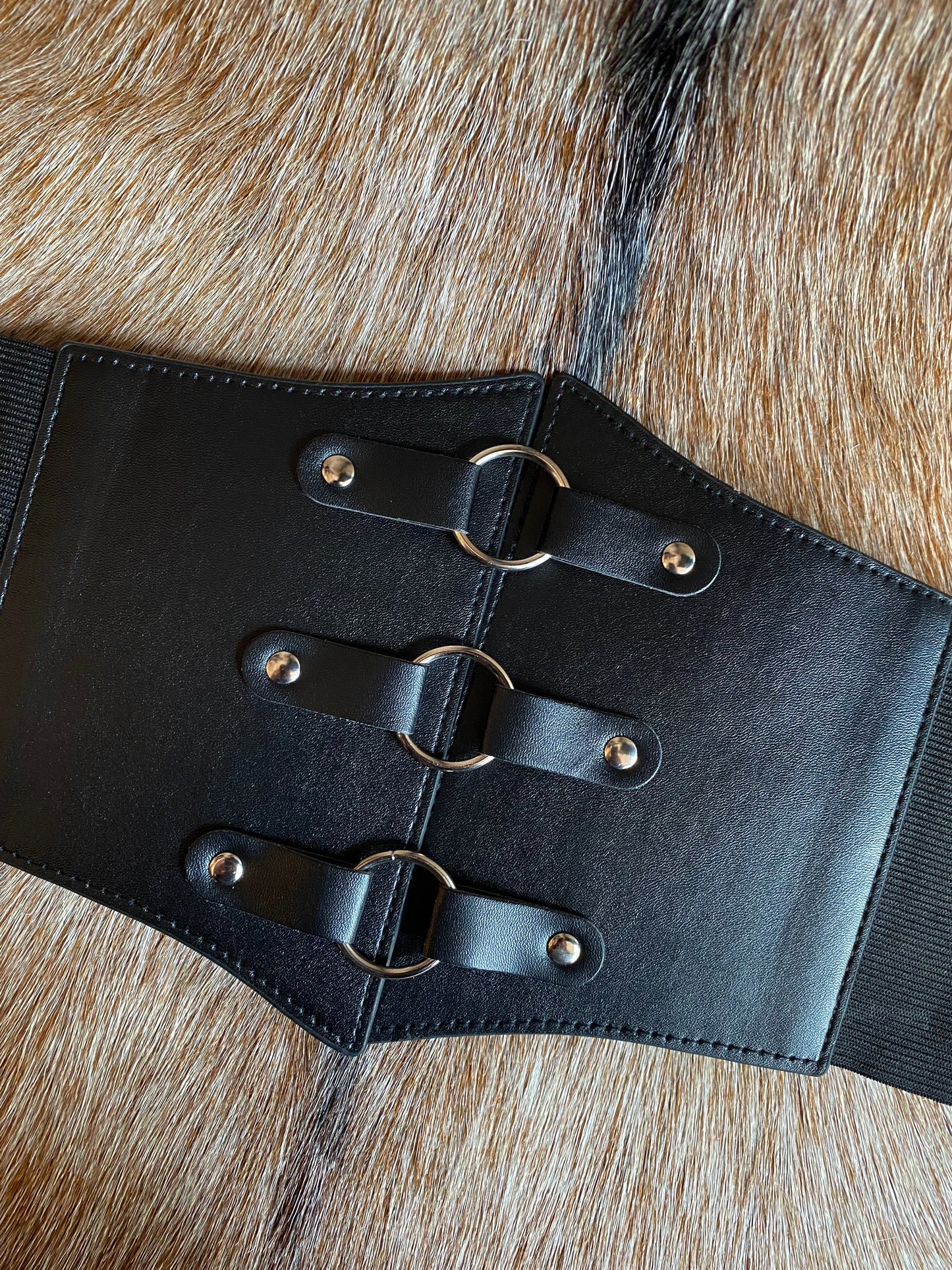 Faux Leather O-Ring Under-bust Belt