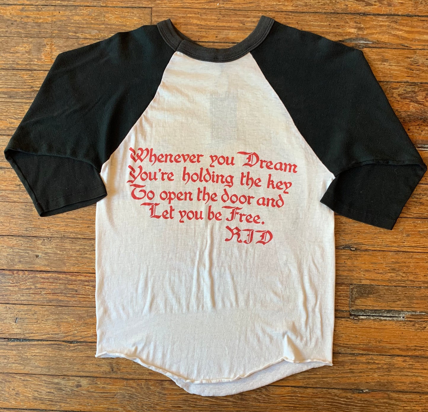 Vintage 1985 Dio Sacred Heart Dragon Raglan Baseball T-Shirt