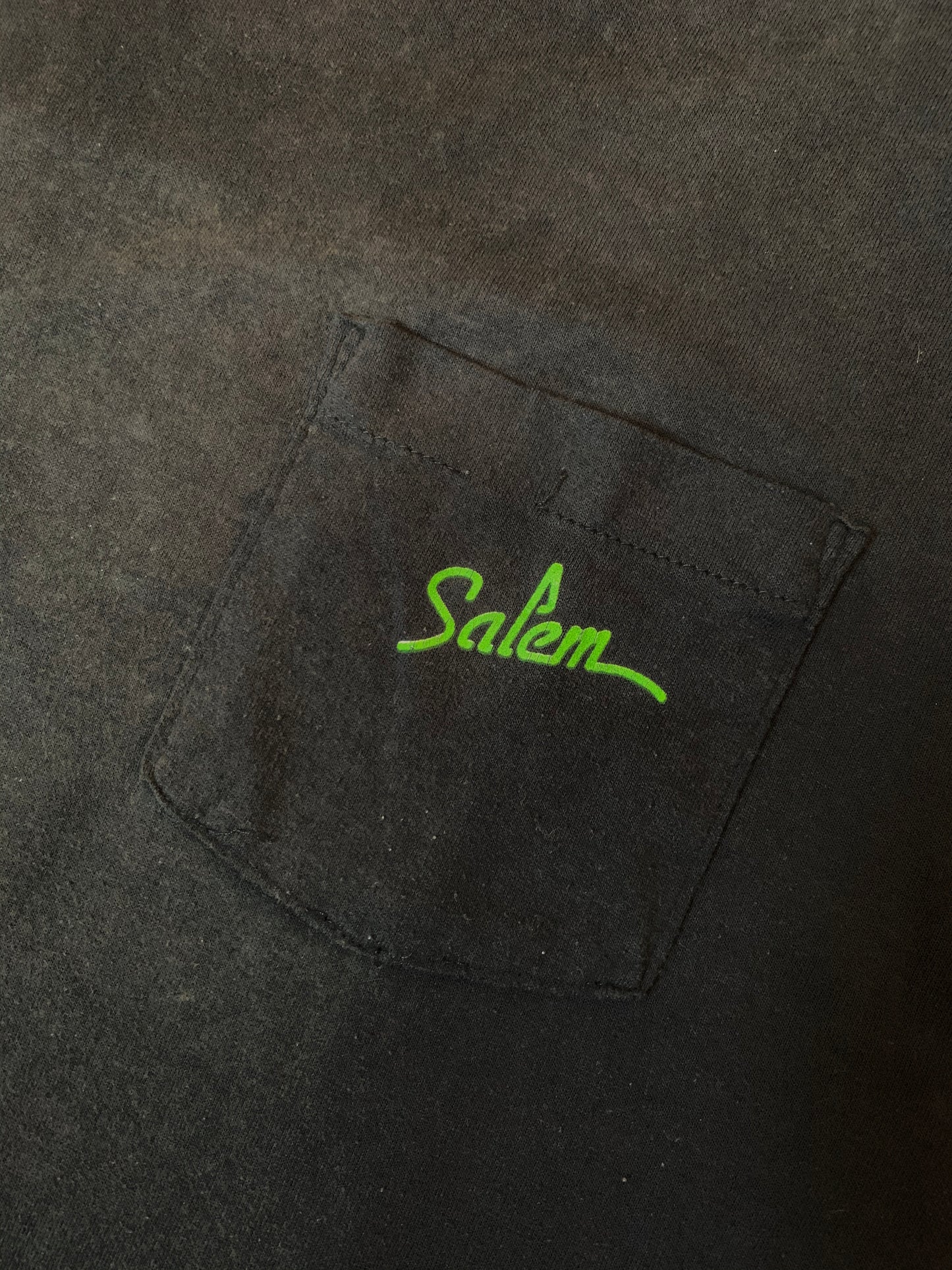 Vintage 1990 Salem Cigarettes Fresh On The Scene Black  Pocket T-Shirt