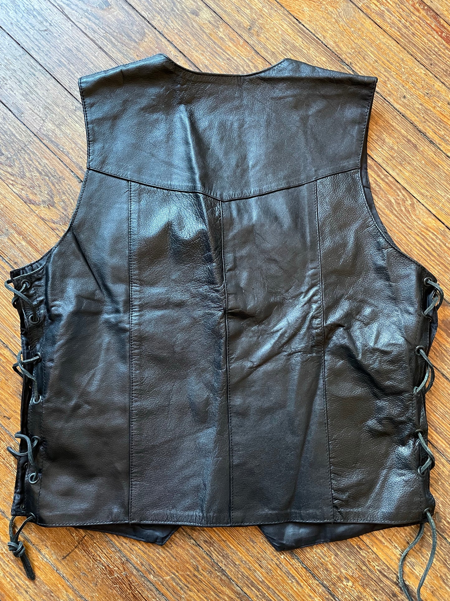 Barney’s Leather Soft Black Biker Vest