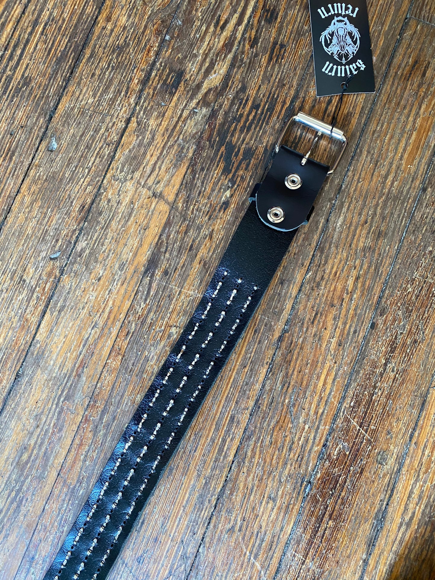 Black Leather Assorted Stud Belt