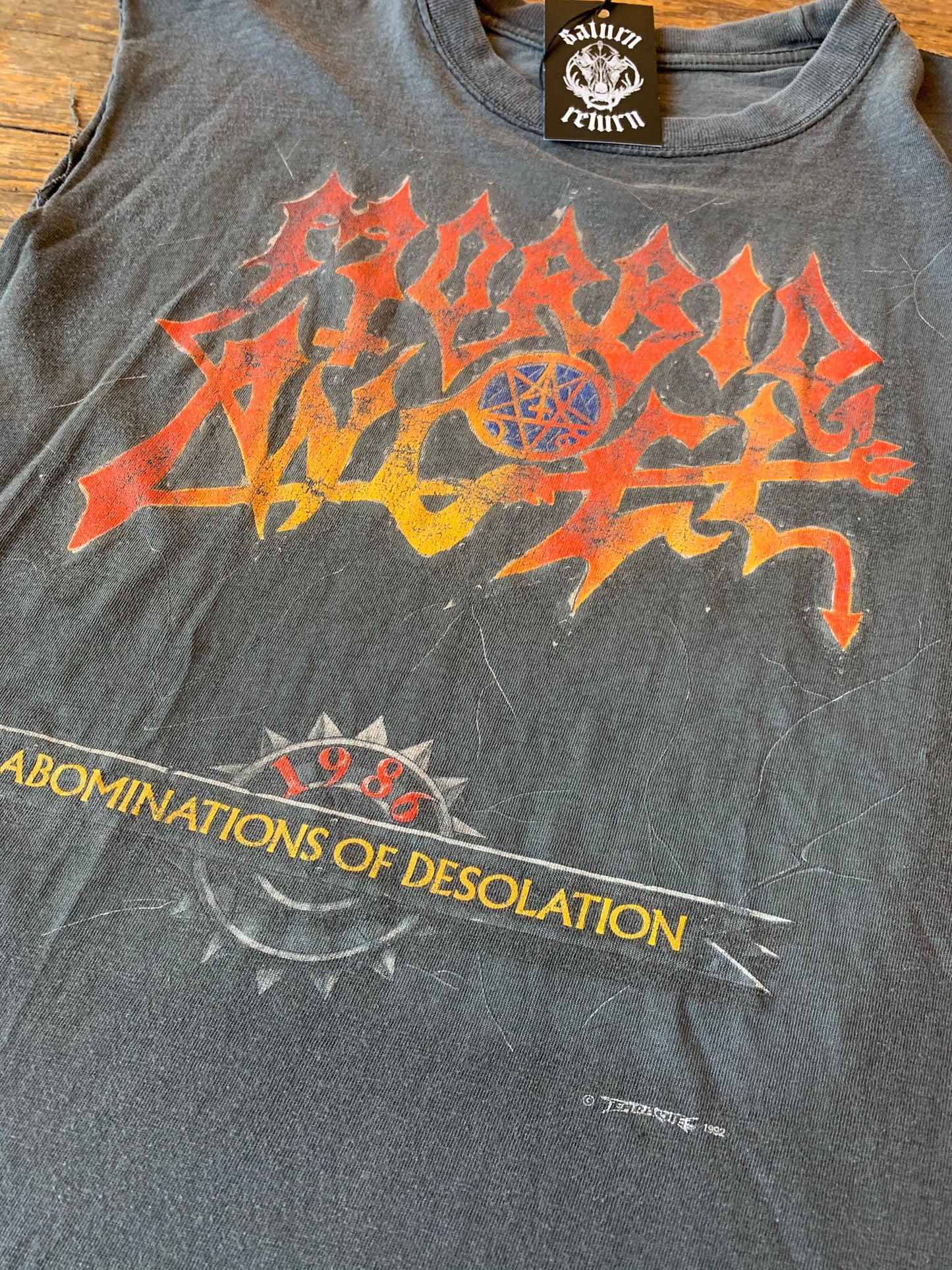 Vintage 1992 Morbid Angel Abominations of Desolation Licensed Earache Sleeveless T-Shirt