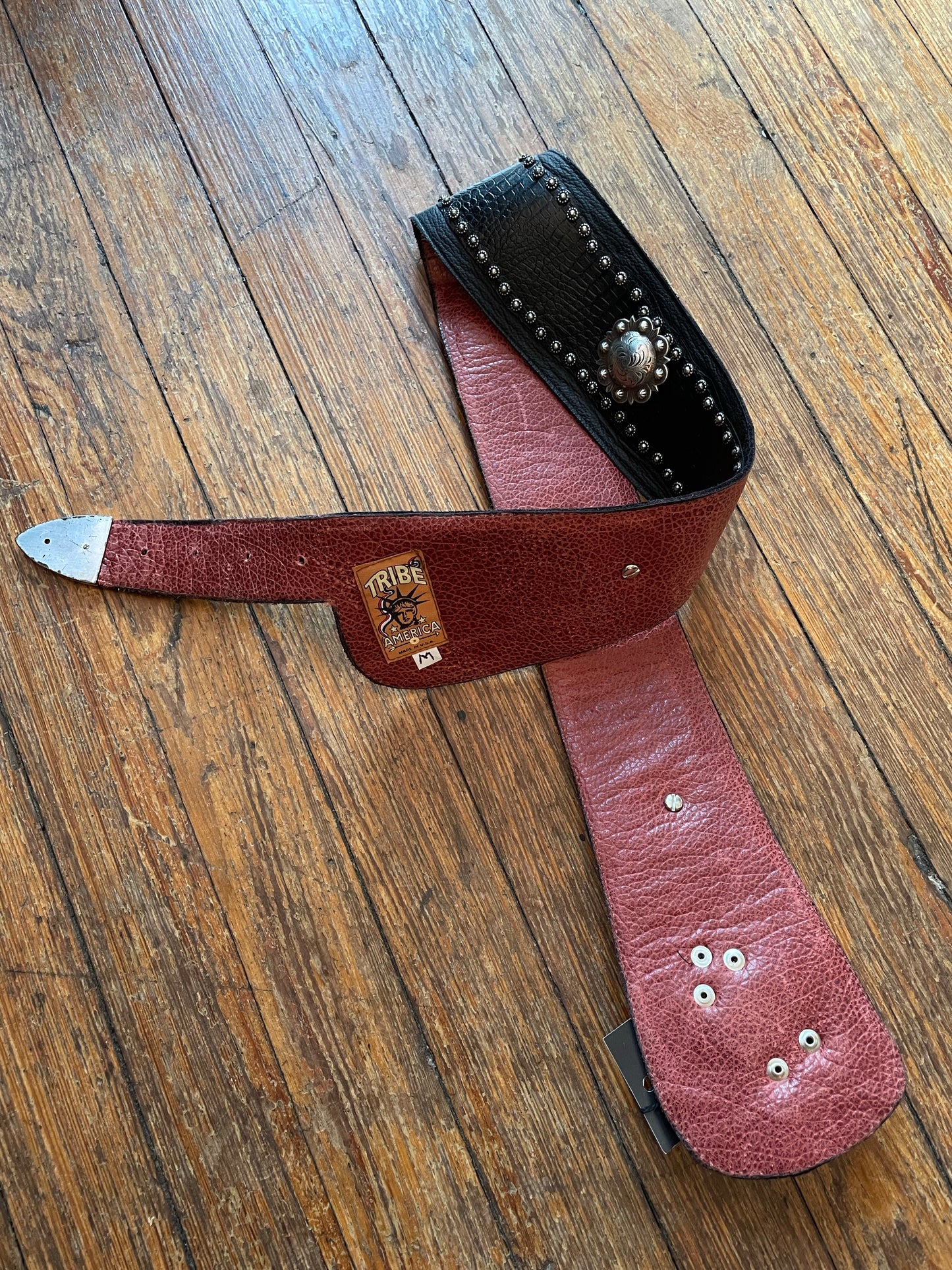 Vintage Wide Leather Studded Concho Belt