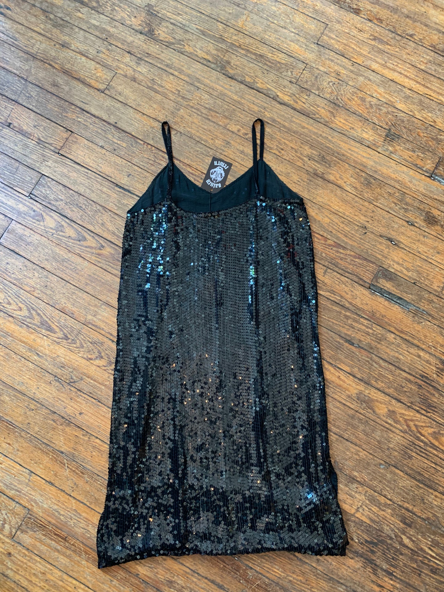 Vintage Dominique Black Sequin Dress
