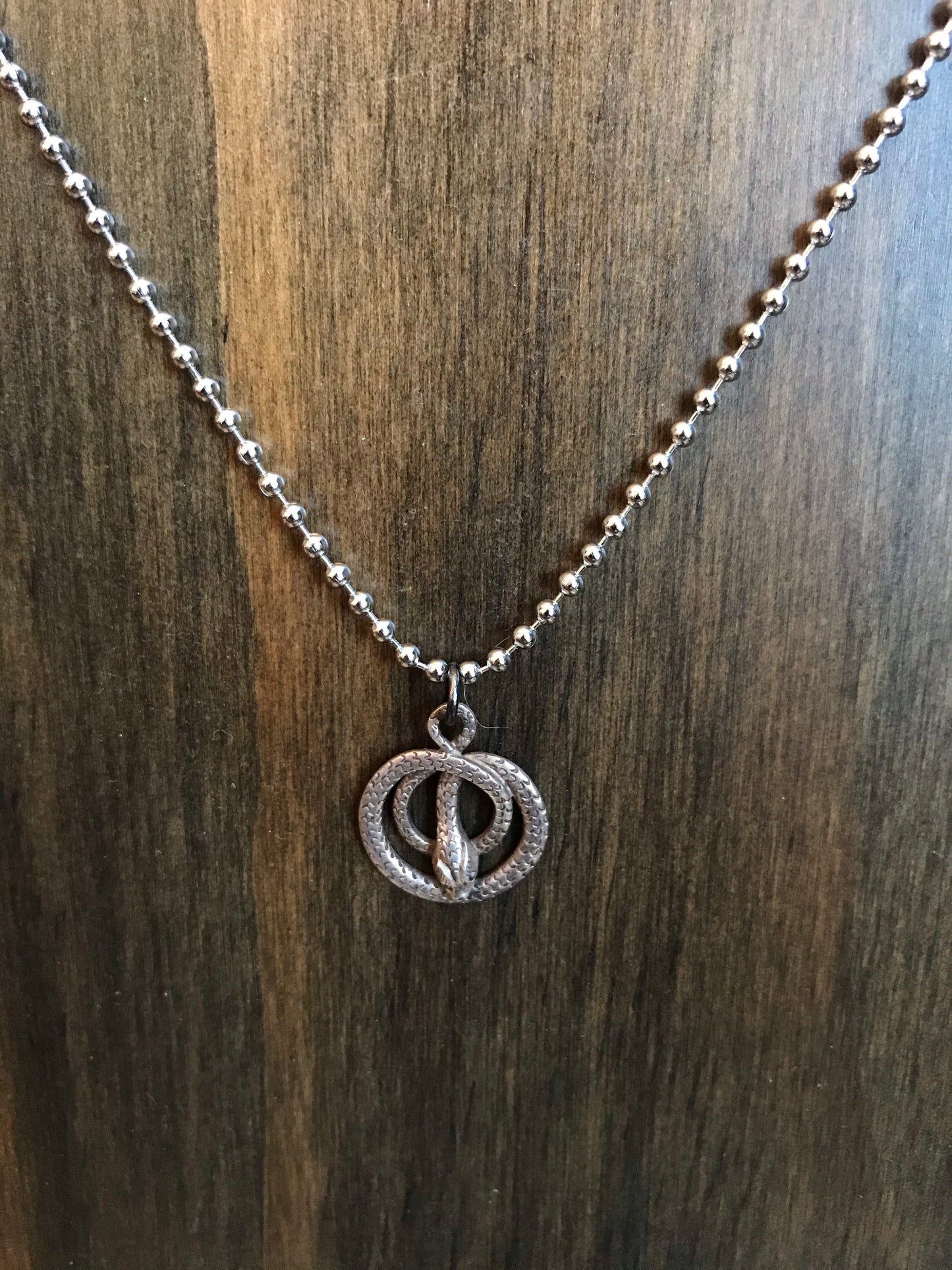 Sterling Silver Snake Pendant Necklace