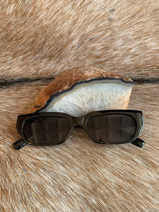 Black Skinny Geometric Sunglasses