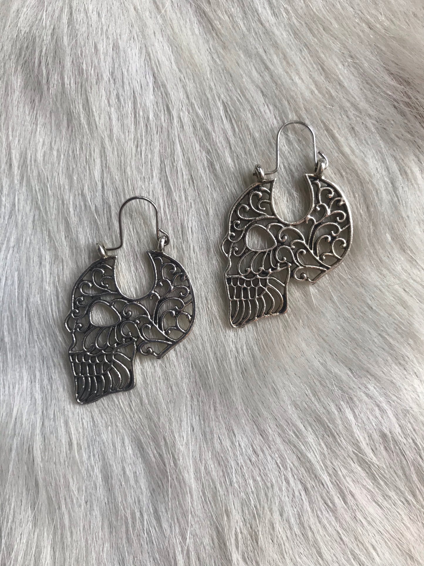 Intricate Design Skull Earrings