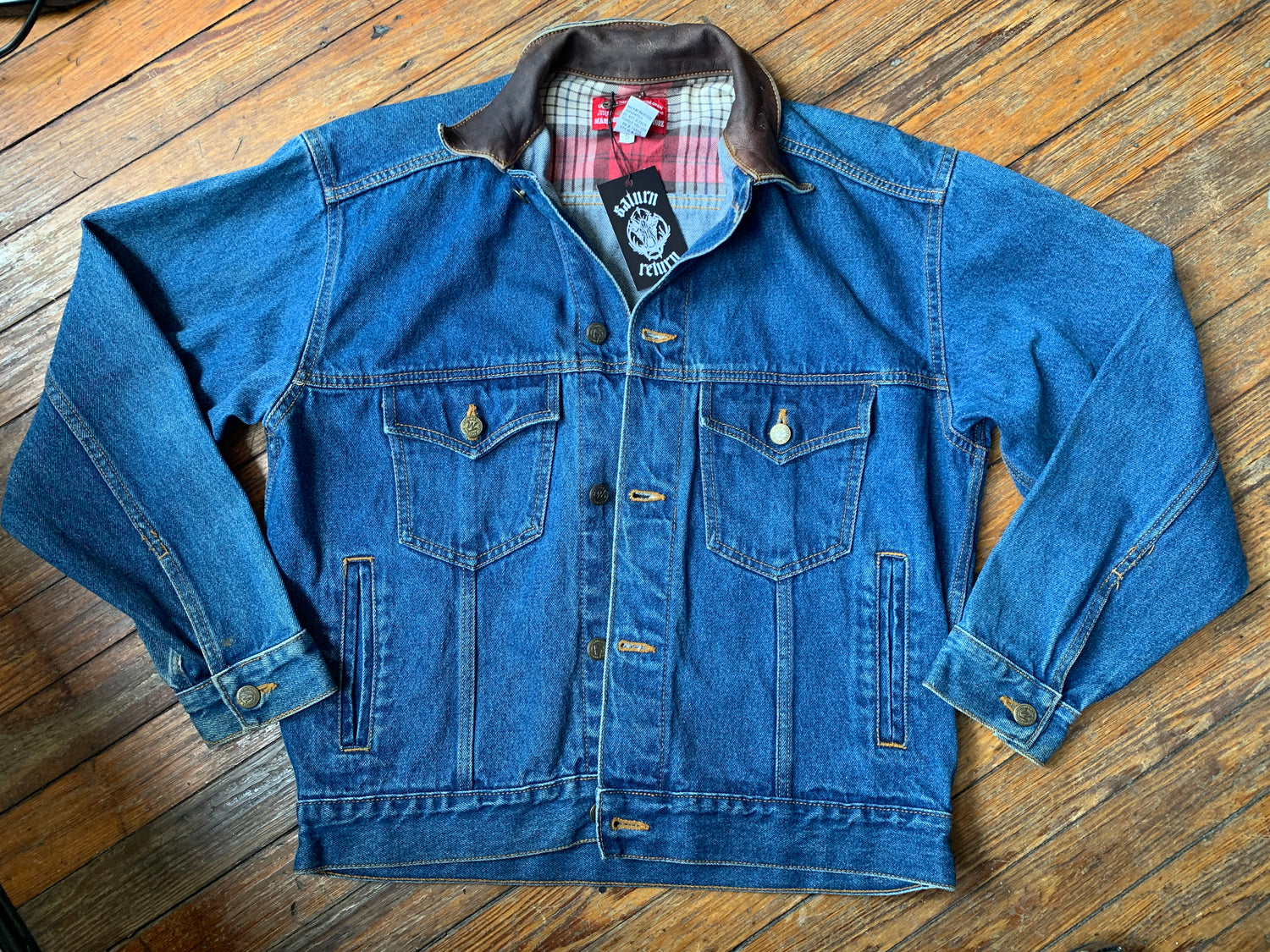 Rare Vintage Jean Jacket with Tons of Harley Davidson Patches