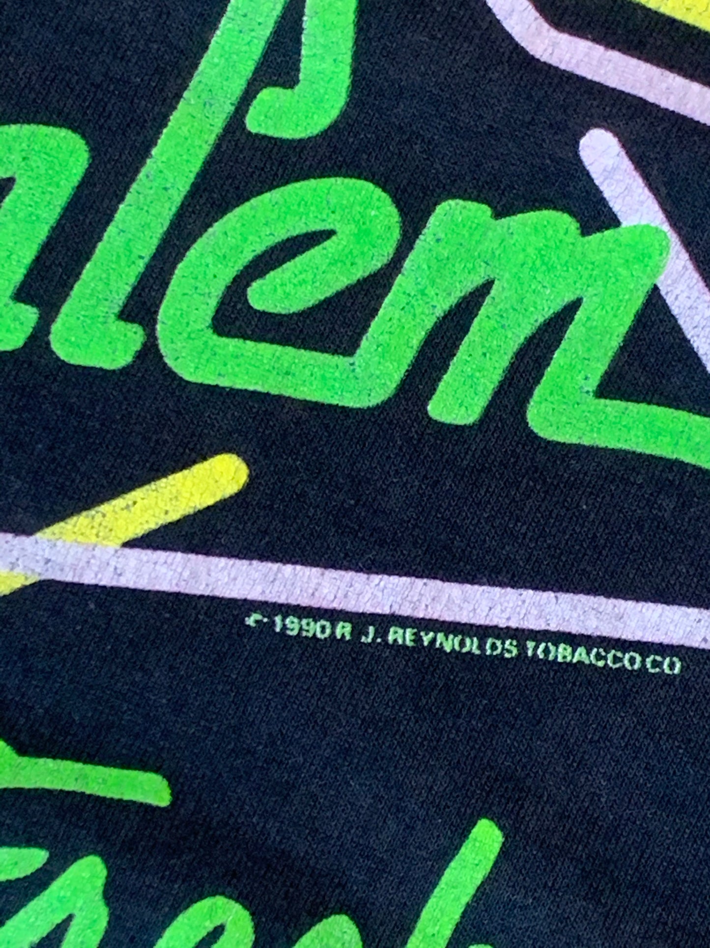 Vintage 1990 Salem Cigarettes Fresh On The Scene Black  Pocket T-Shirt