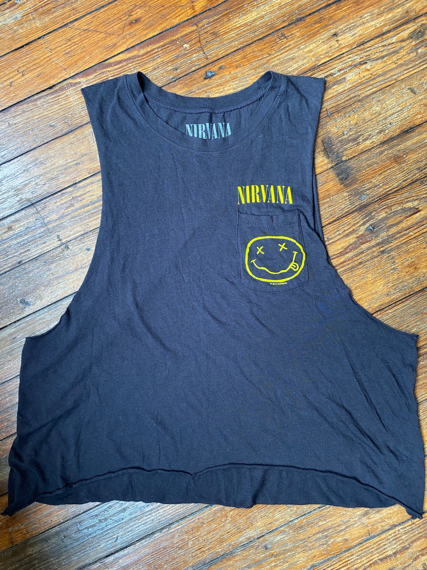 Official 2015 Nirvana Smiley Face Sleeveless T-Shirt