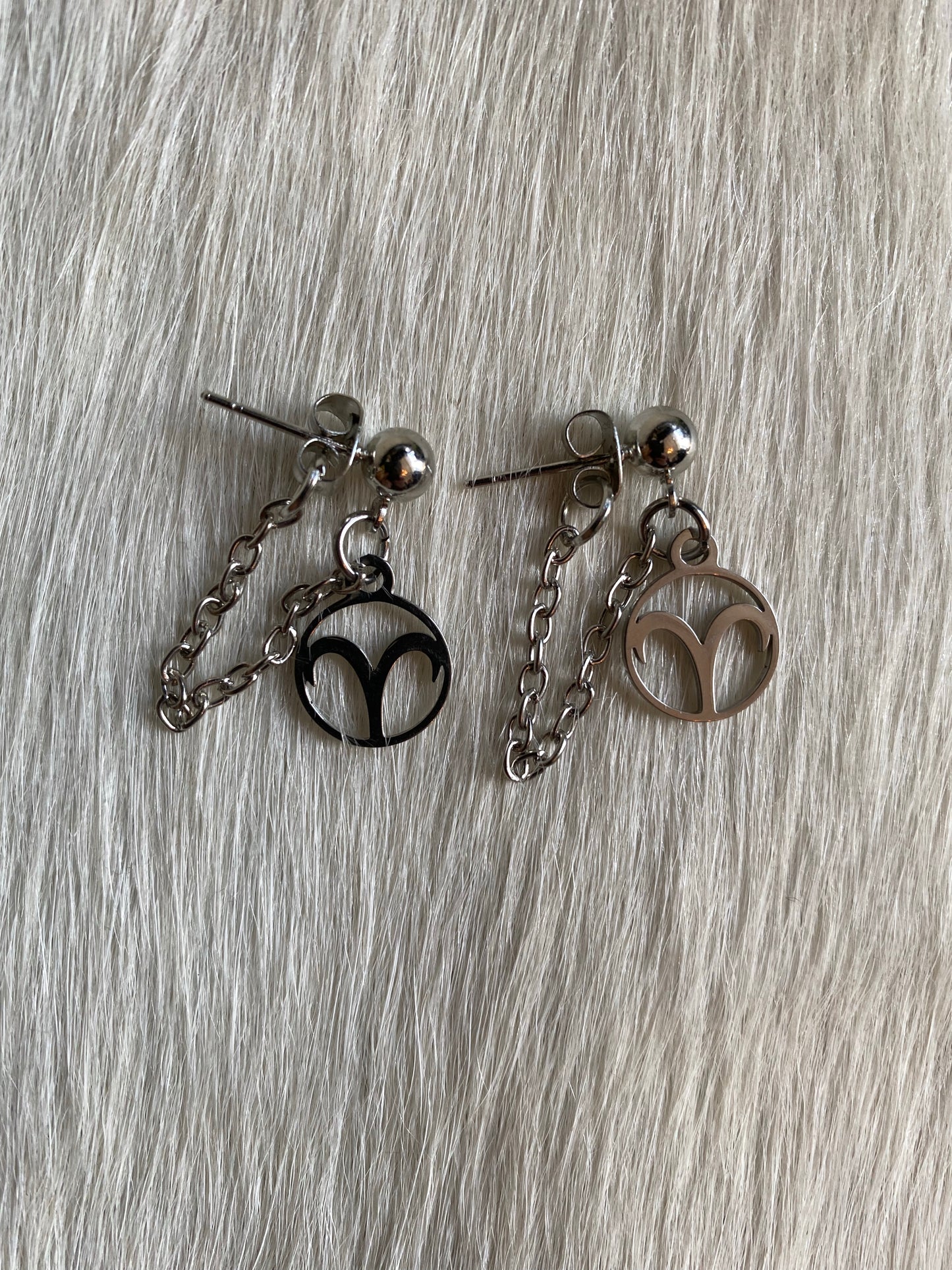 Silver Chain Aries ♈️ Earrings