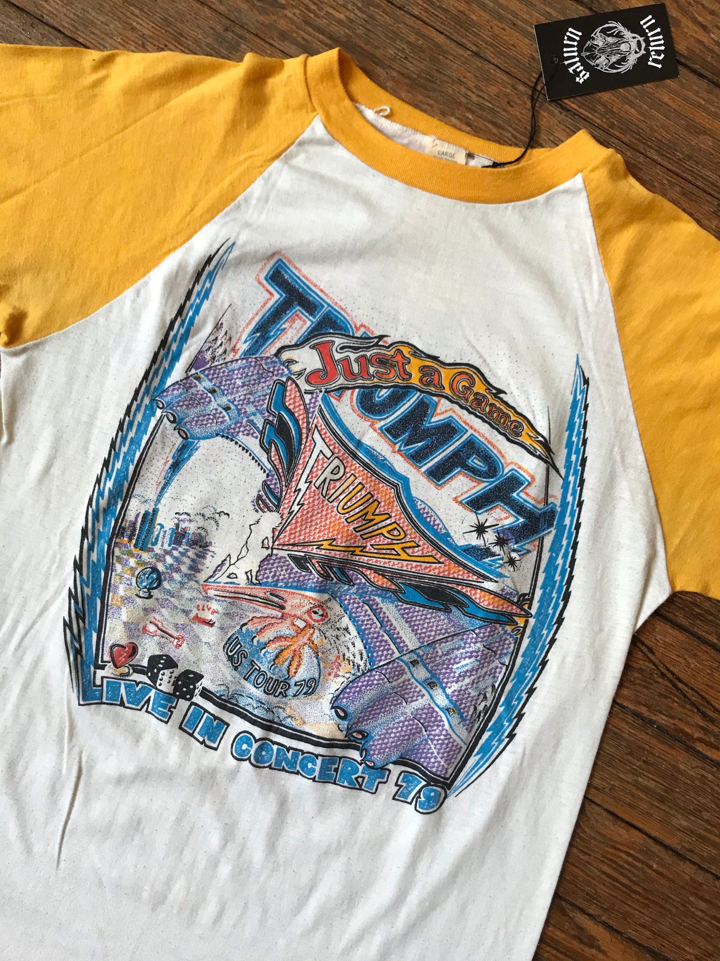 Vintage Triumph 1979 Just a Game U.S. Tour Raglan T-Shirt