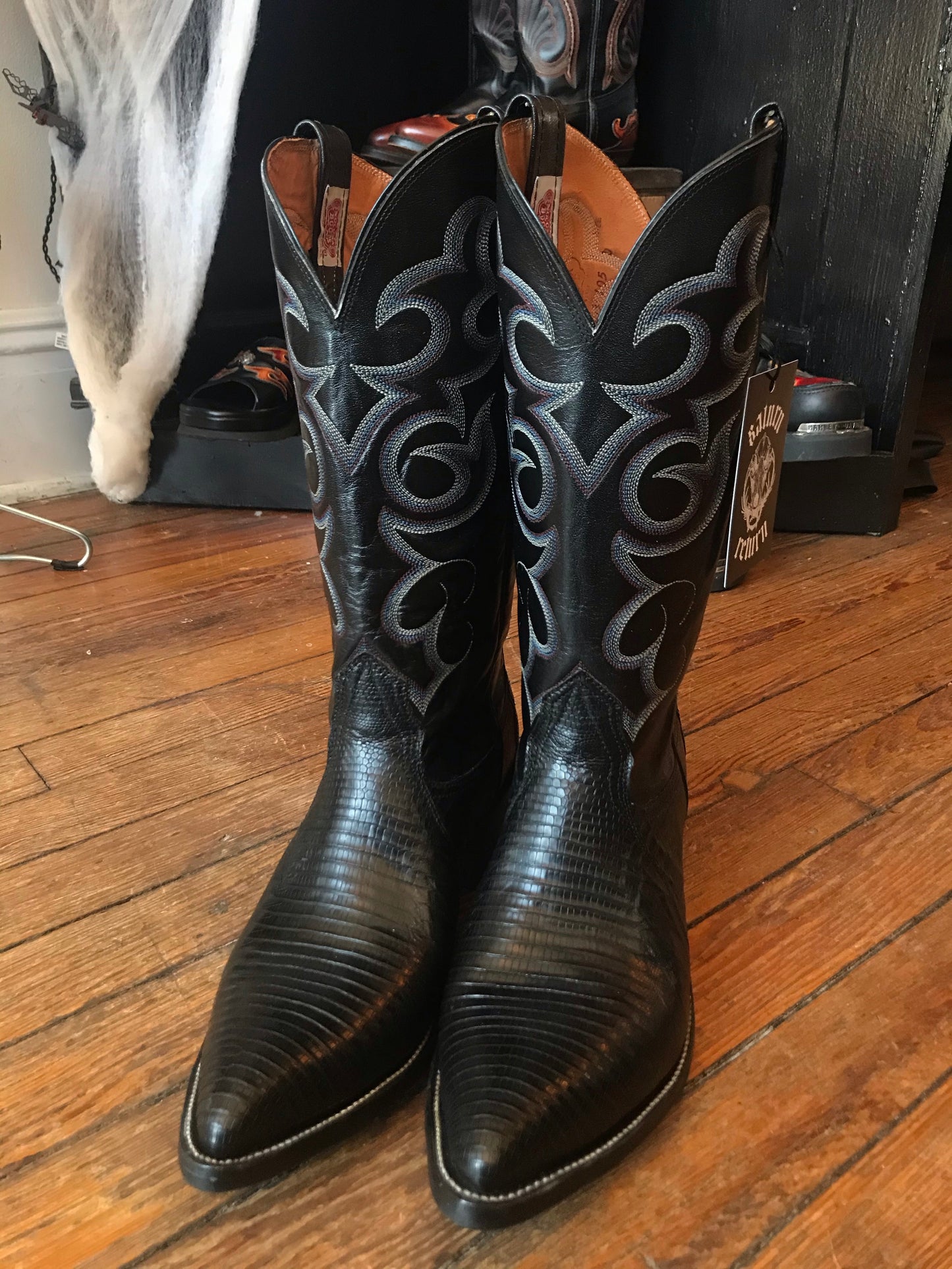 Vintage Nocona Leather Lizard Cowboy Boots