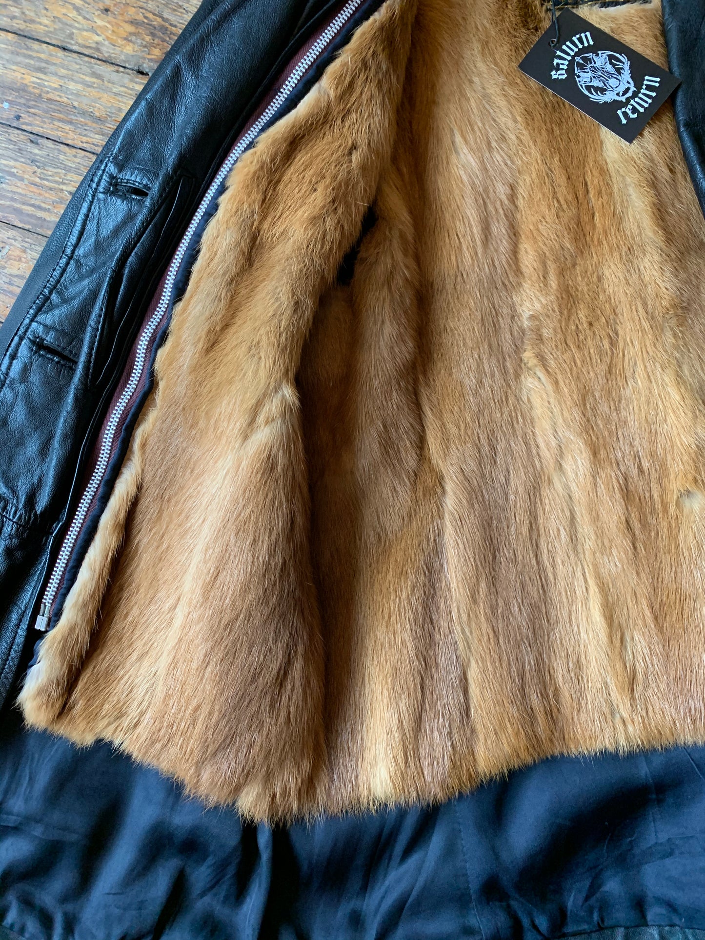 Vintage Leather Zip-Out Fur Lined Jacket
