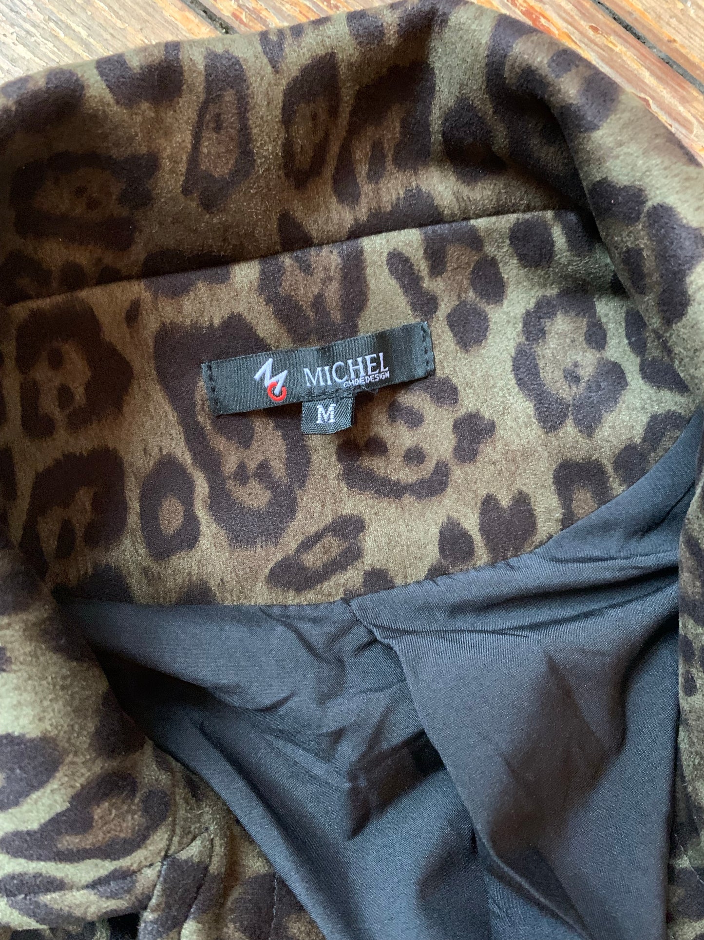Leopard Print Moto Style Cropped Jacket