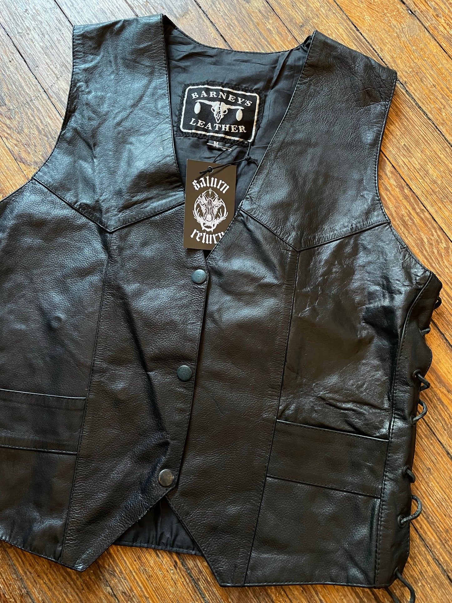 Barney’s Leather Soft Black Biker Vest
