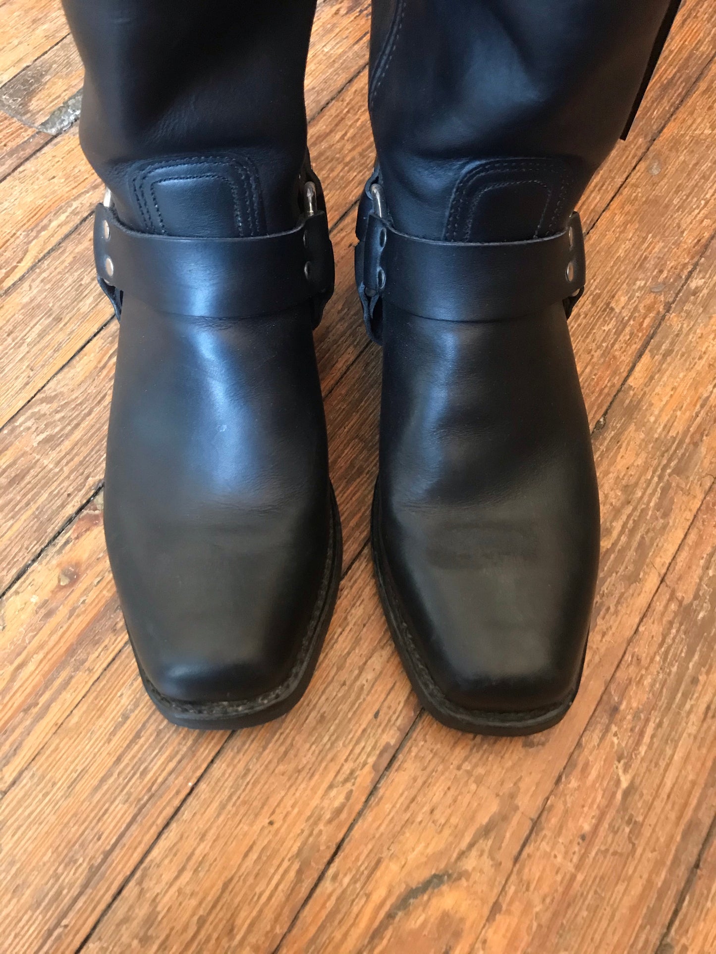 Vintage Frye Classic Black Moto Harness Boots