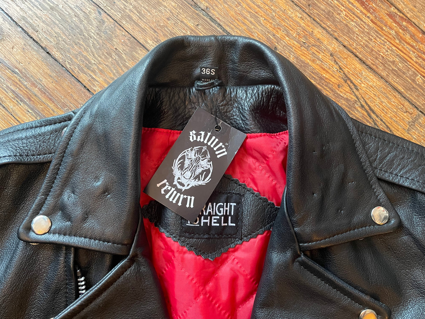 Straight To Hell Black Leather Commando Moto Jacket