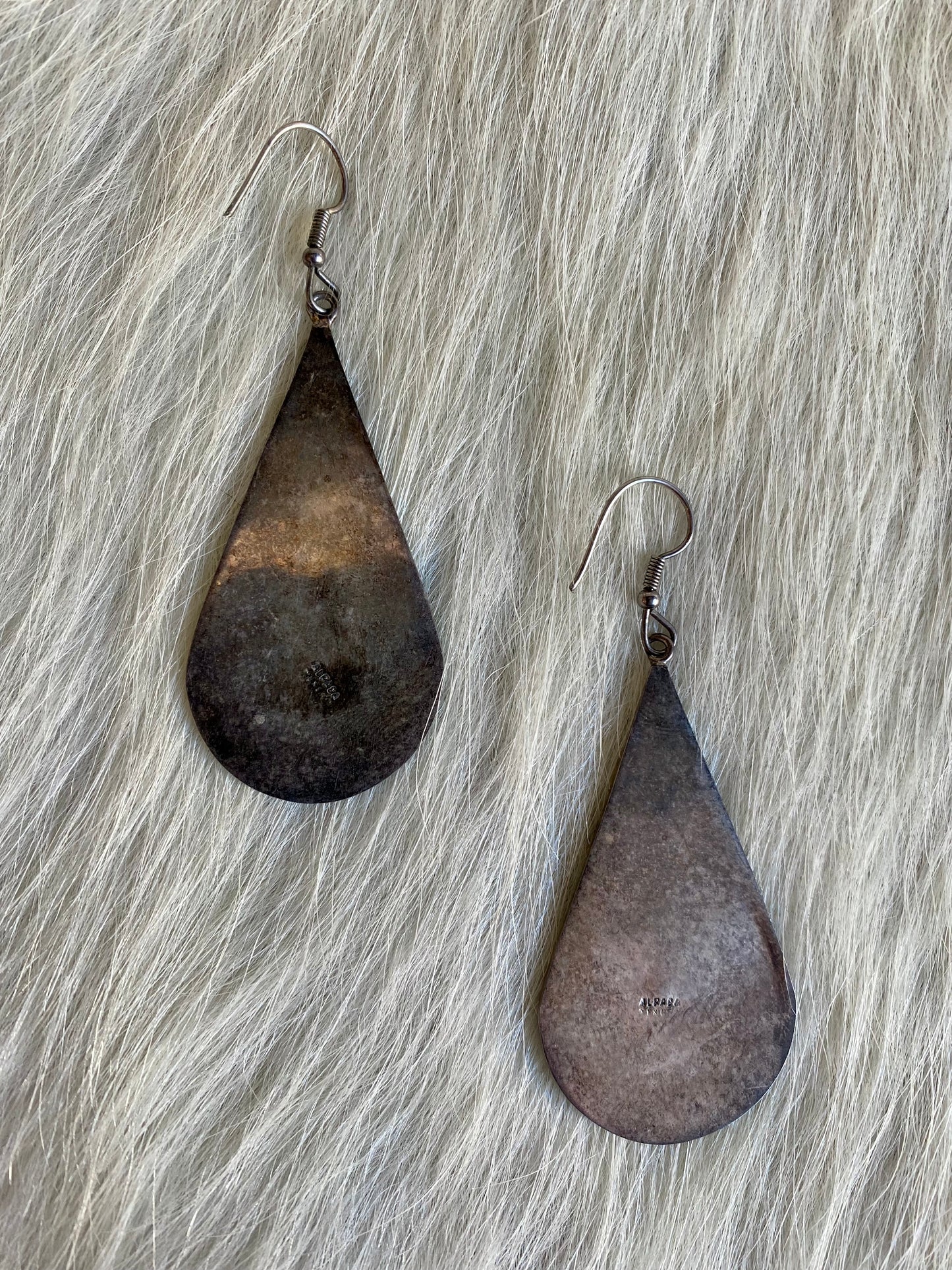 Multi-stone Inlay Sterling Drop Earrings