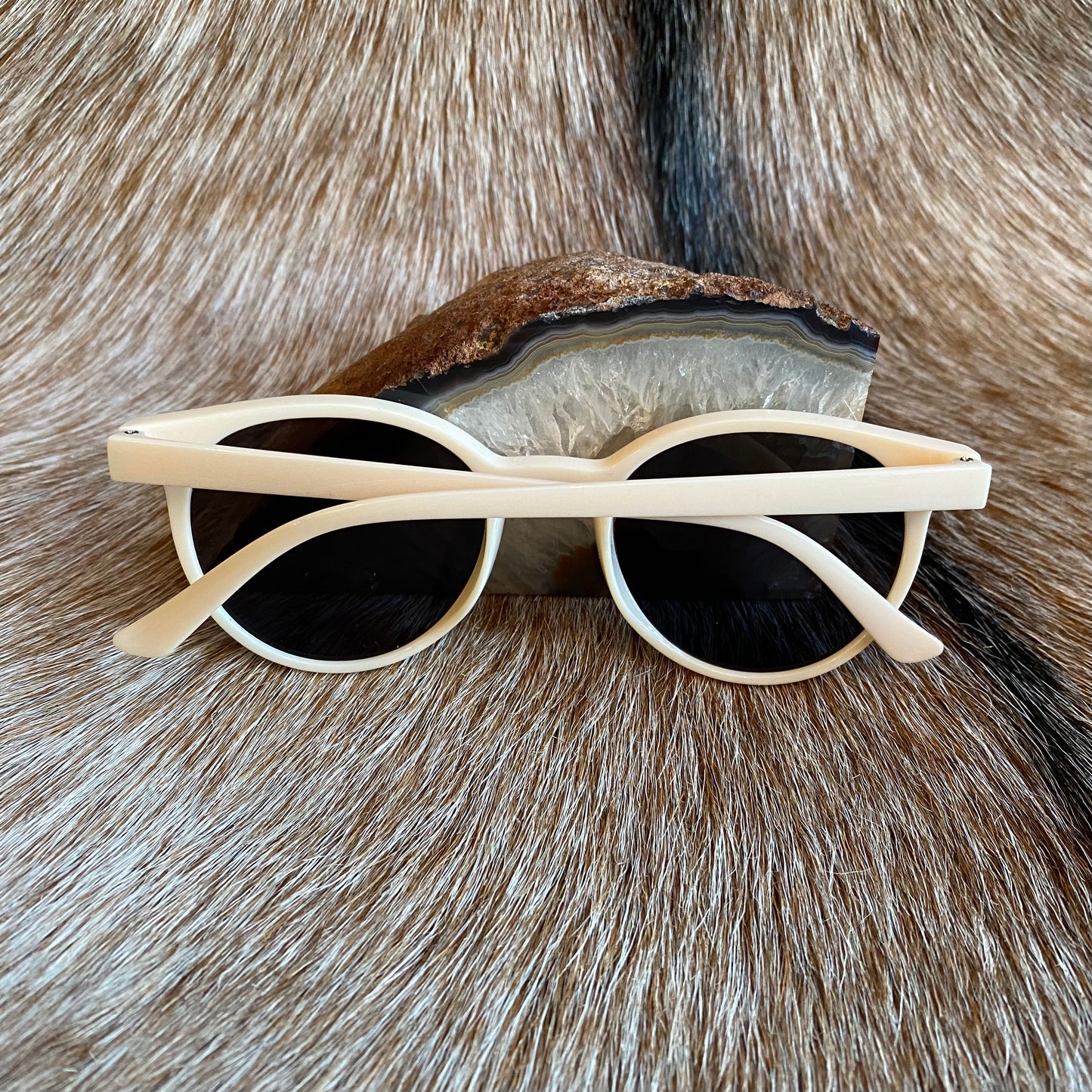 Light Beige Framed Sunglasses