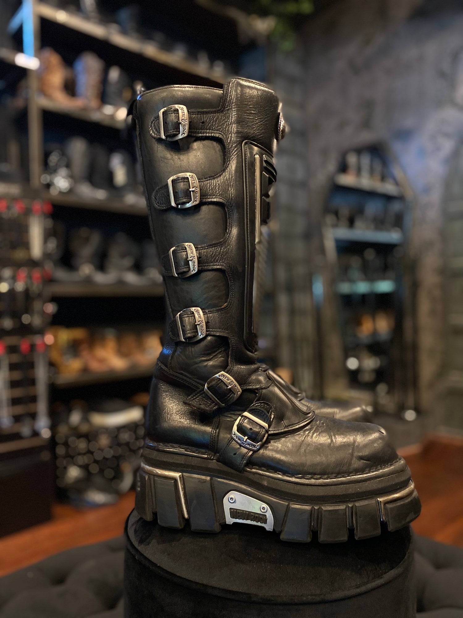 NEW ROCK Hi BOOTS black size:42(27〜27.5)