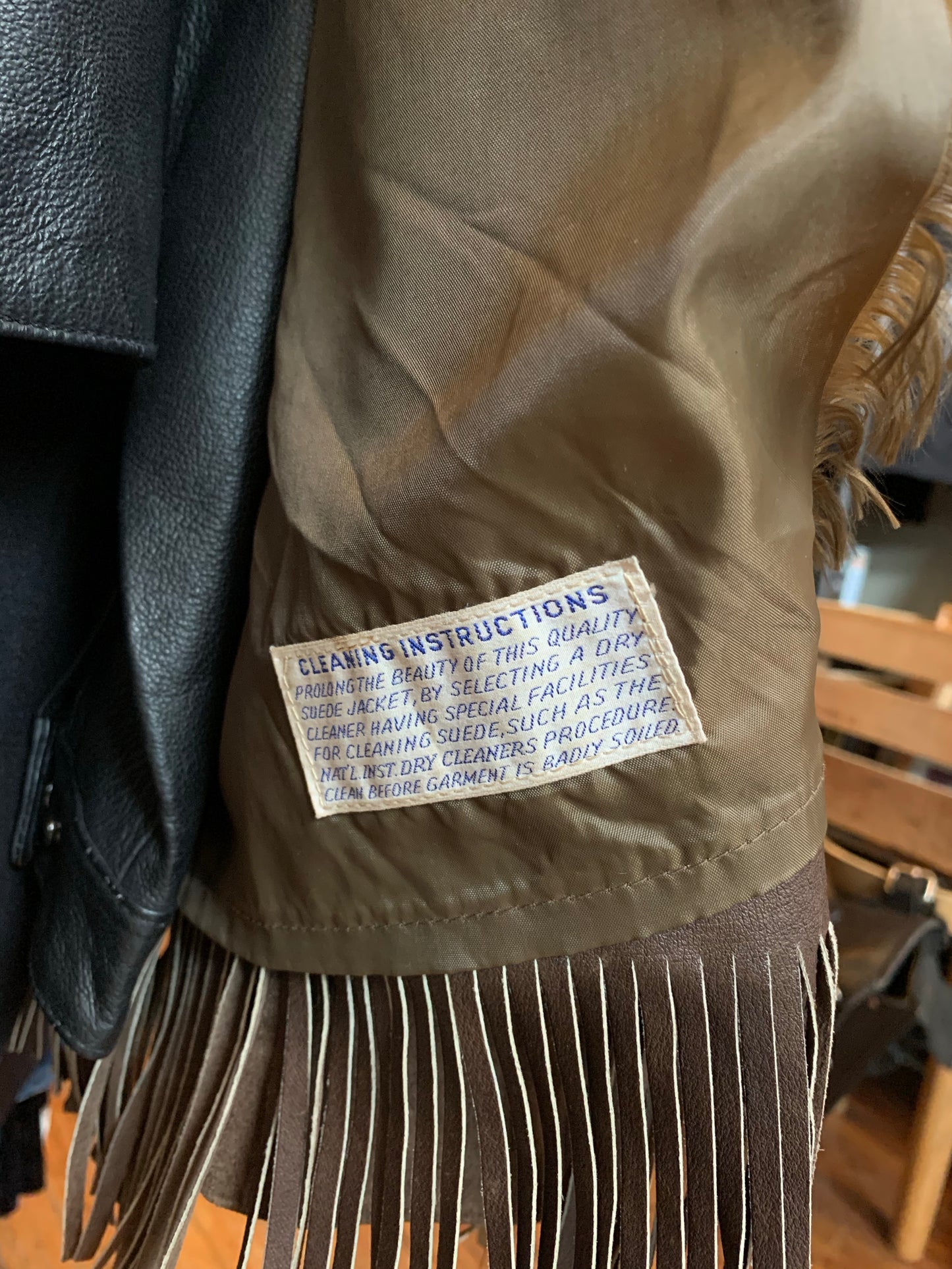 Vintage Brown Suede Leather Fringe Jacket