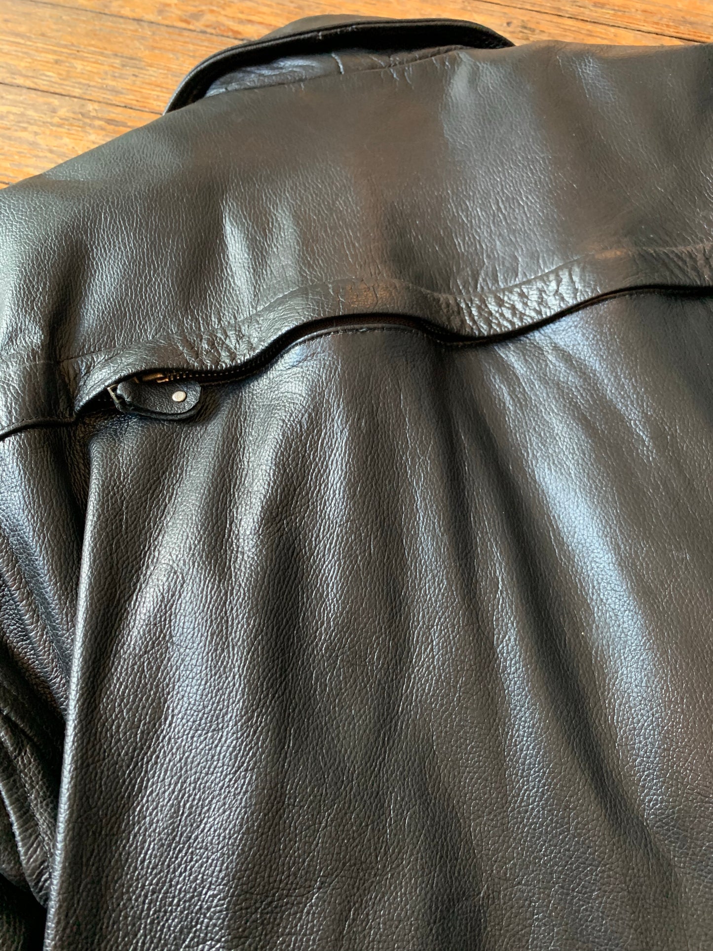 NWT Black Leather Jafrum Motorcycle Jacket w/ Zip Out Liner