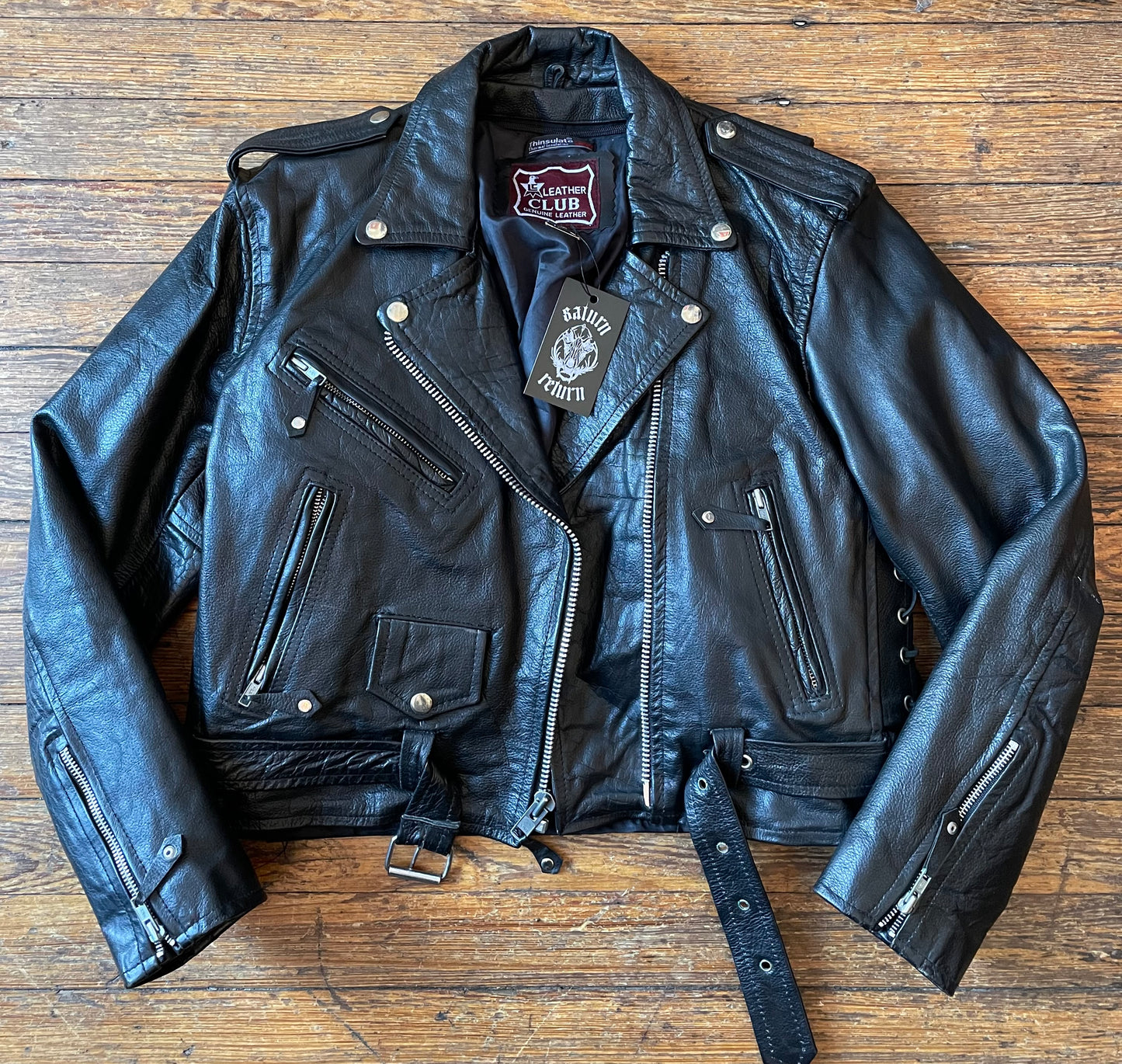 Vintage Leather Club Classic Motorcycle Jacket