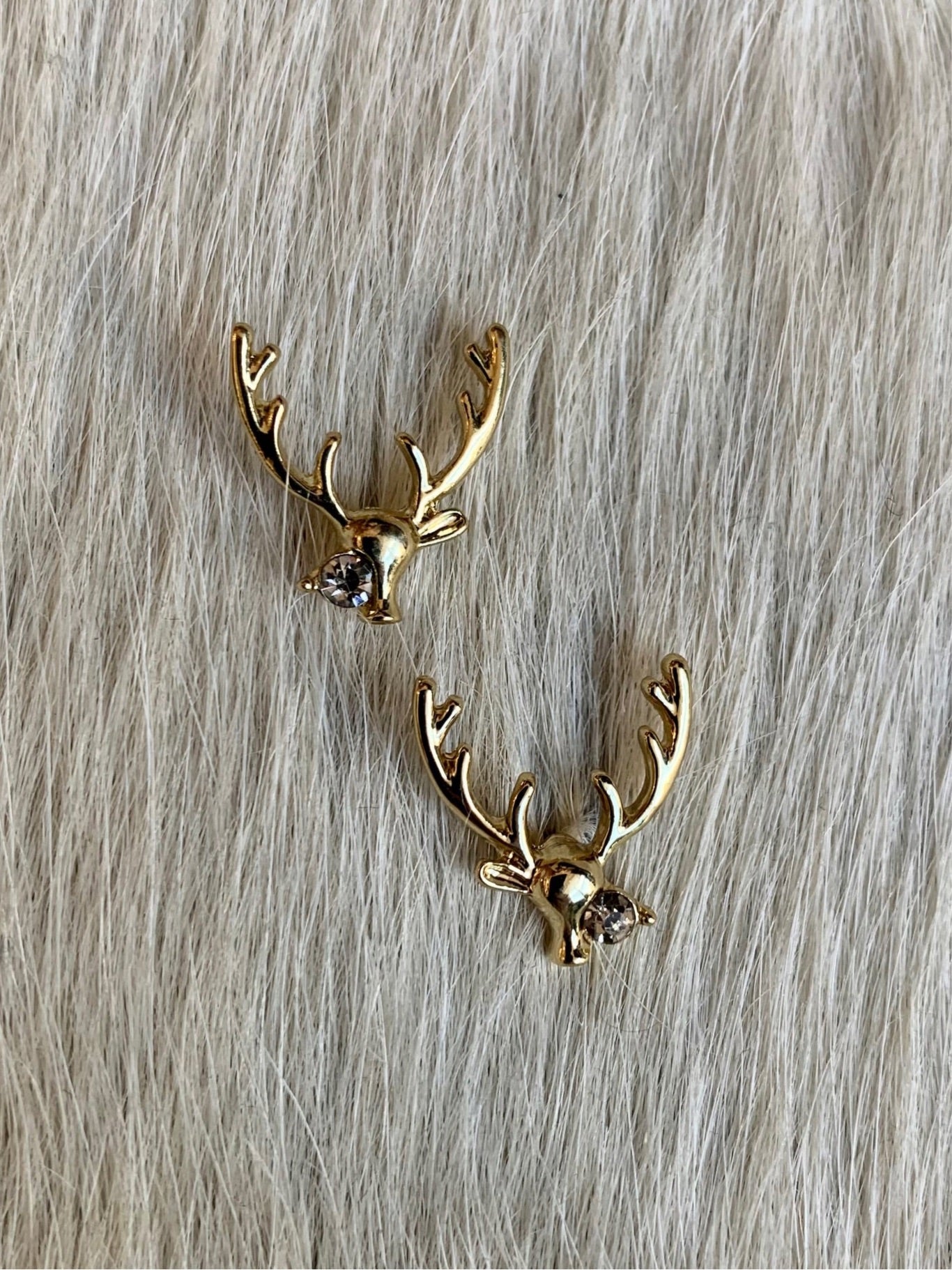 Gold Reindeer Earrings