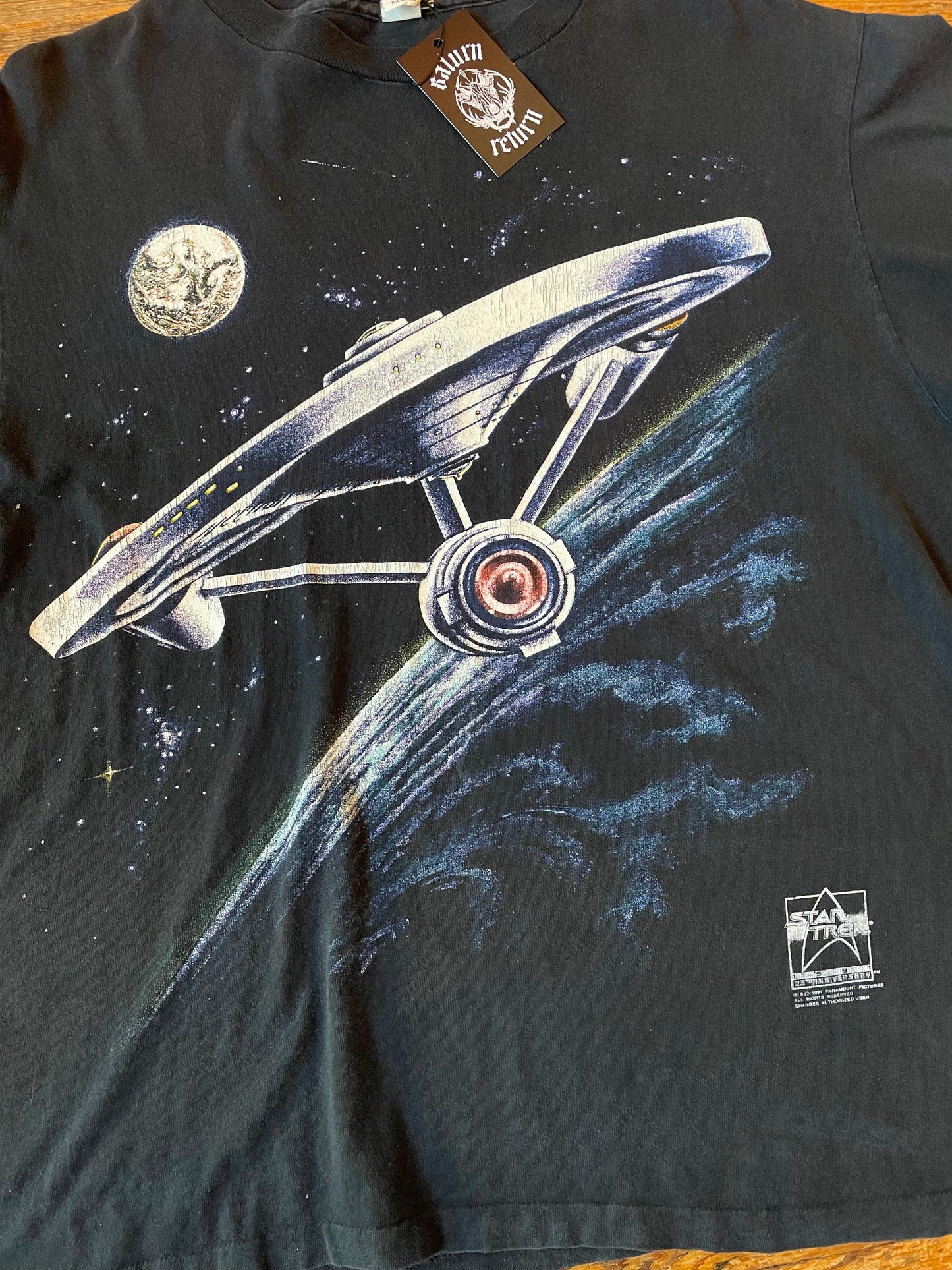 Vintage 1991 Licensed Star Trek 23rd Anniversary USS Enterprise T-Shirt