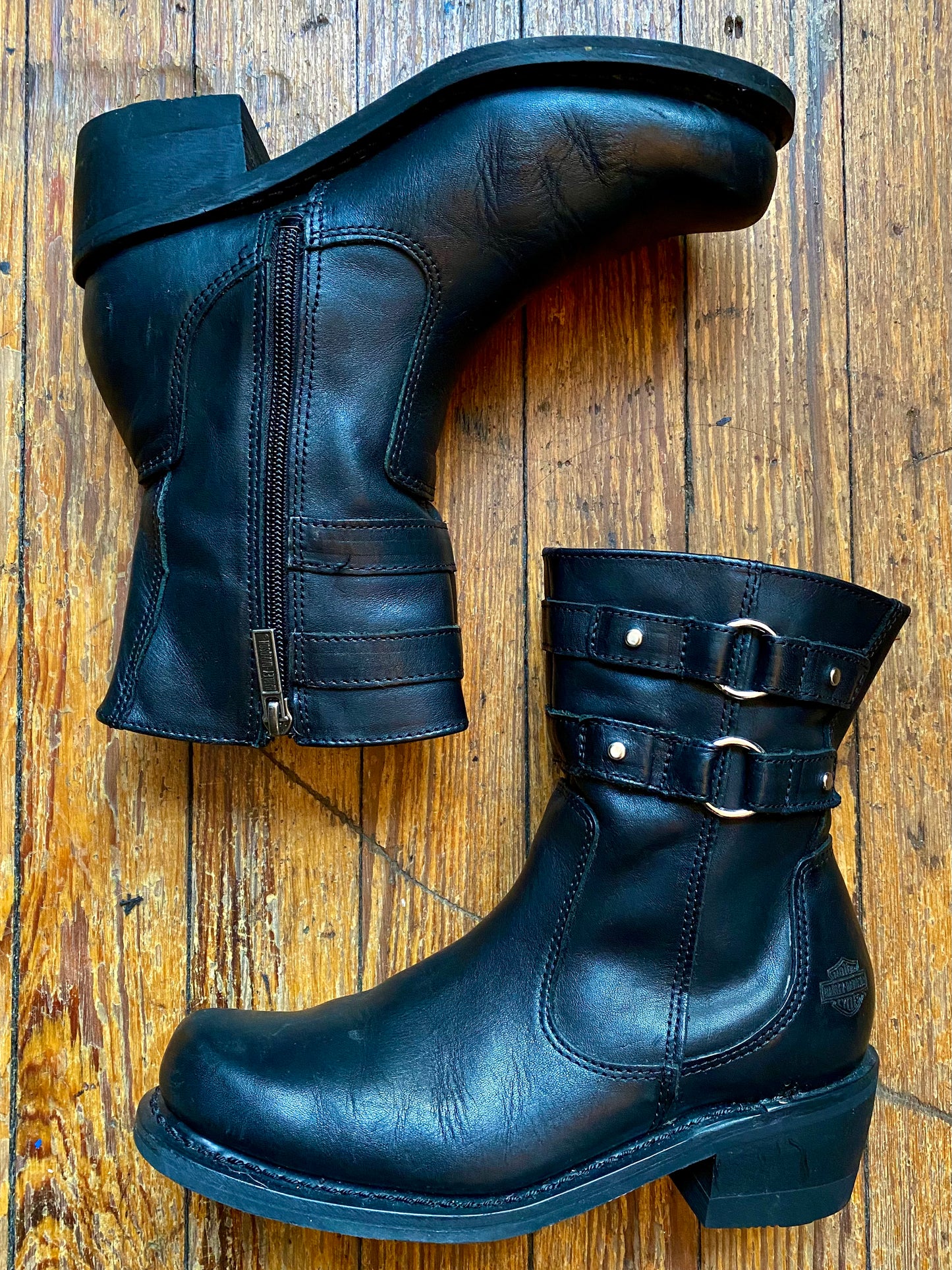 Harley-Davidson Double O-Ring Moto Ankle Boots
