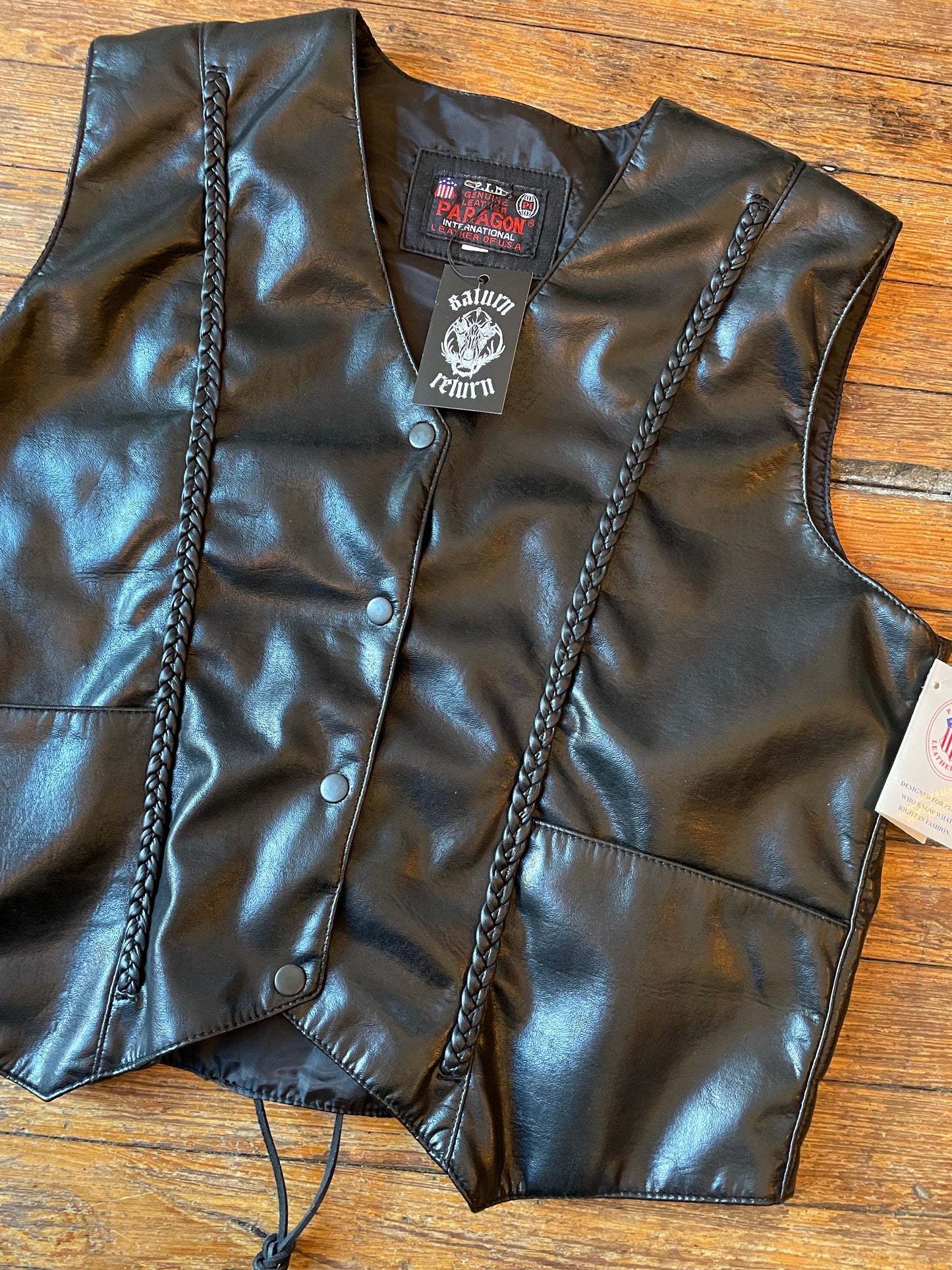NWT Harley-Davidson Black Leather Biker Vest