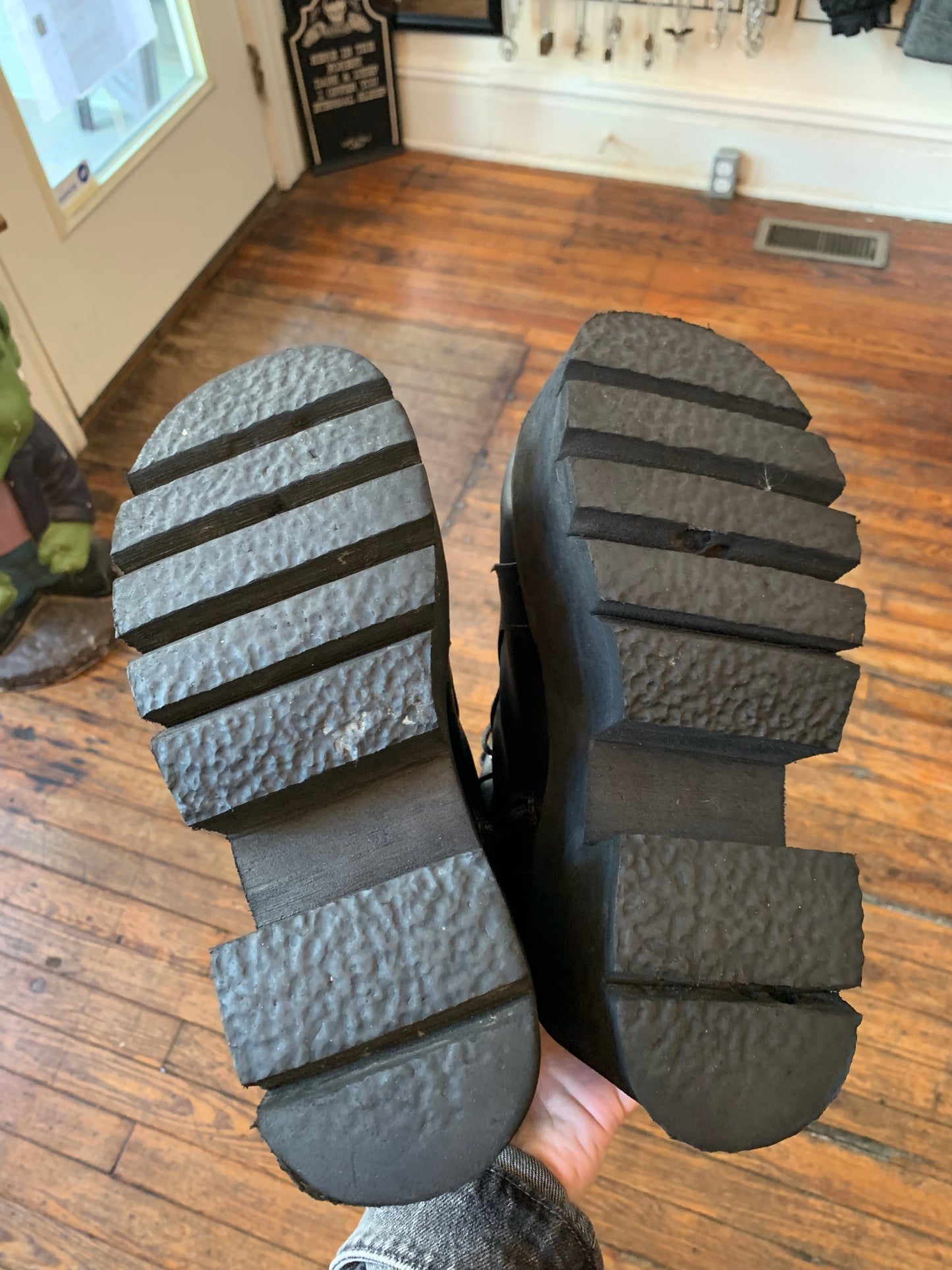 Demonia Vegan Black Leather Ashes-105 Lace-up Platform Boots