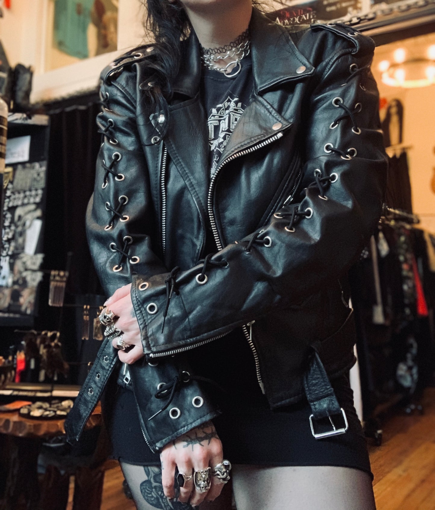 Ultimate Ultra Heavy Metal Corset Lace-Up Motorcycle Jacket