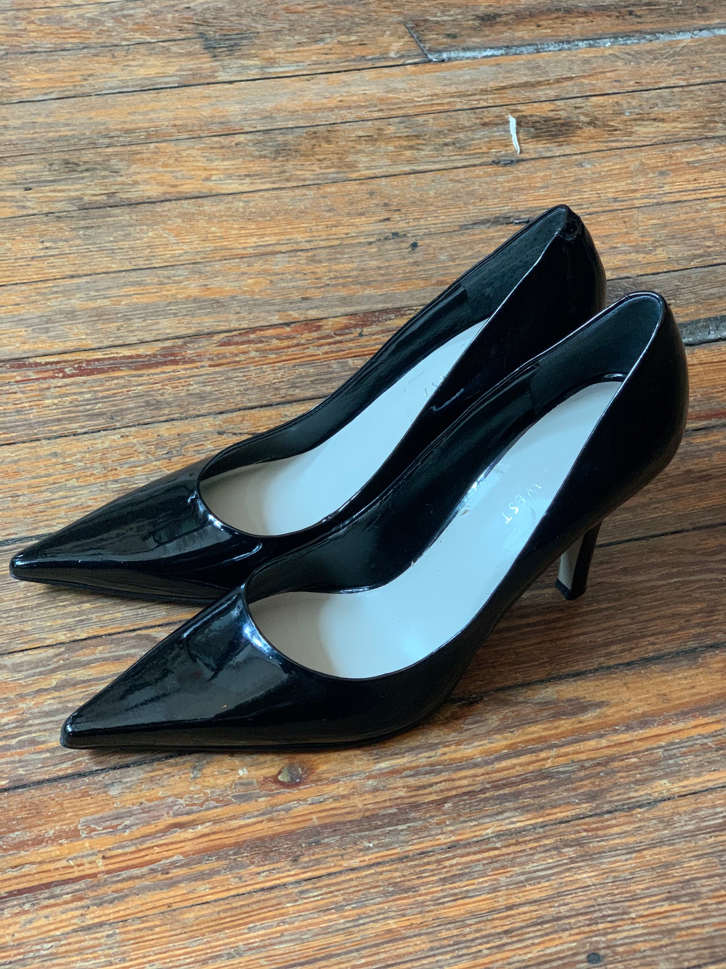 Black Patent Leather Pointed Toe Heels