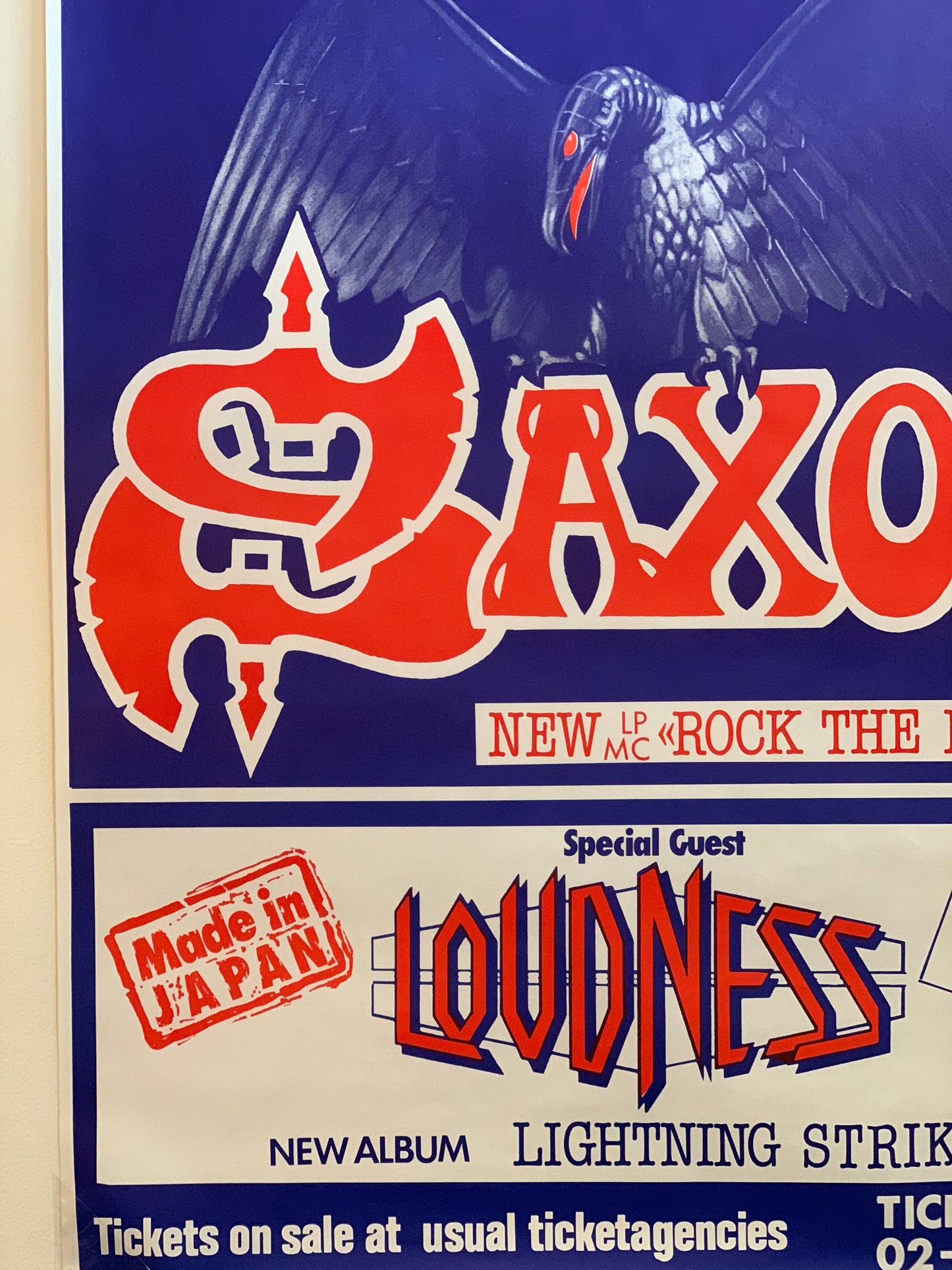 1986 Saxon Rock The Nations Tour w/ Loudness Vorst National, Belgium Show Poster