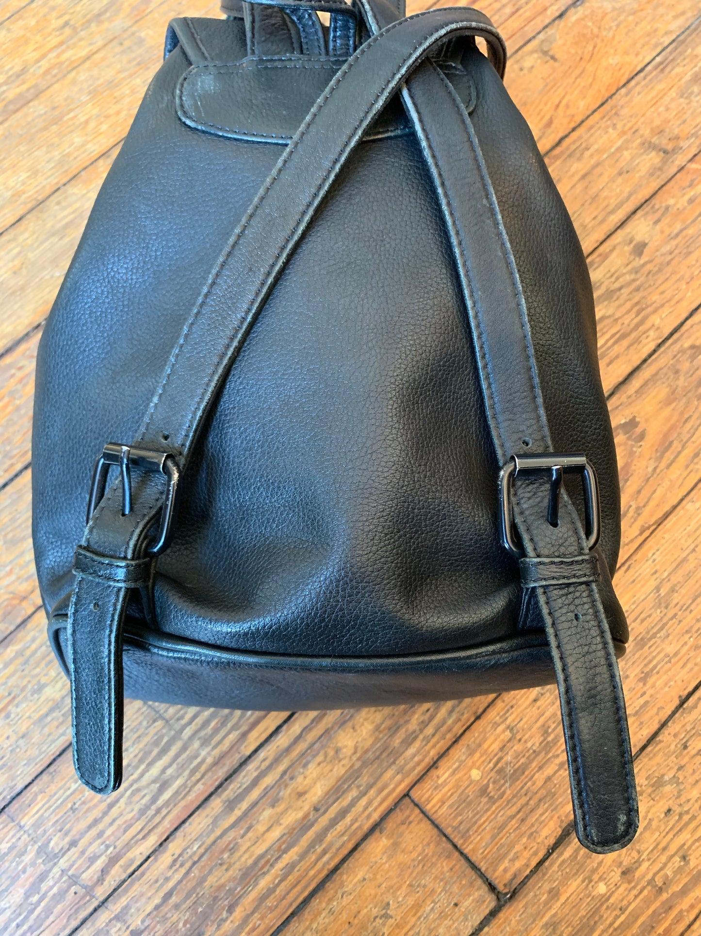 Harley-Davidson Soft Black Leather Drawstring Backpack