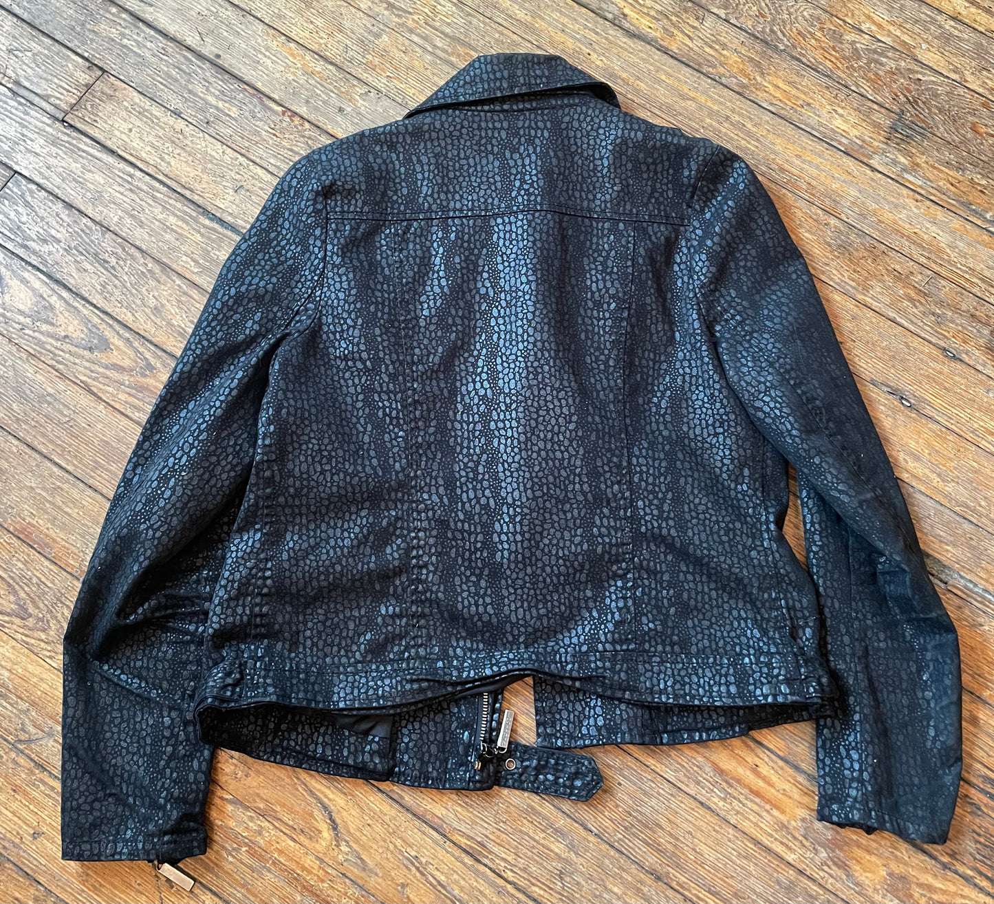 Black Animal Print Motorcycle Jacket
