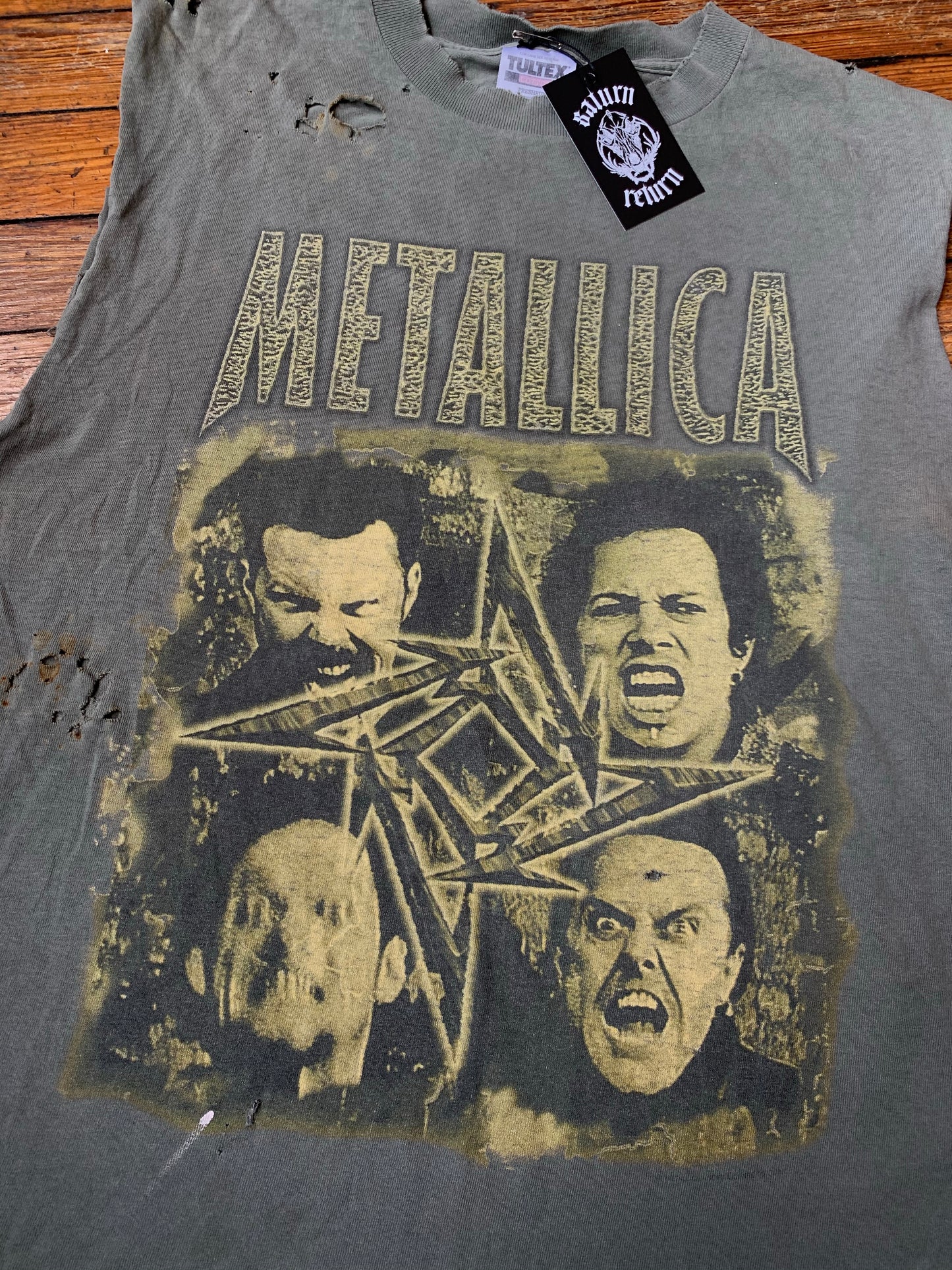 Vintage Metallica ‘96/‘97 Olive Green Poor Touring Me Tour Sleeveless T-Shirt