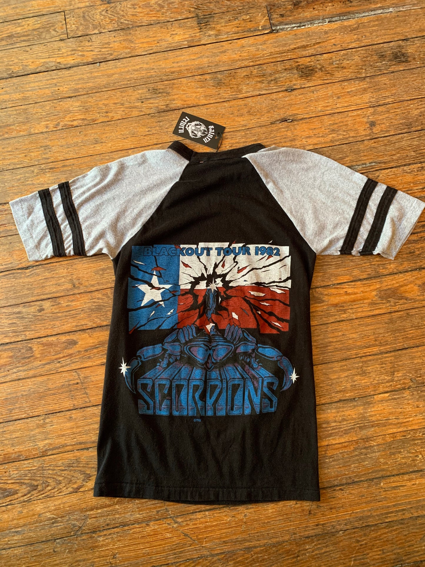 Rare Vintage 1982 Scorpions Texas Blackout Tour Ringer T-Shirt Raglan